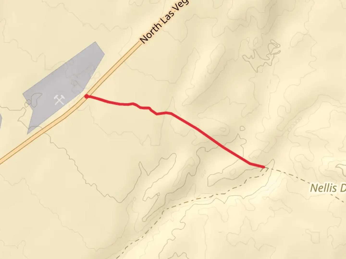 An image depicting the trail Nellis Bypass and its surrounding area.
