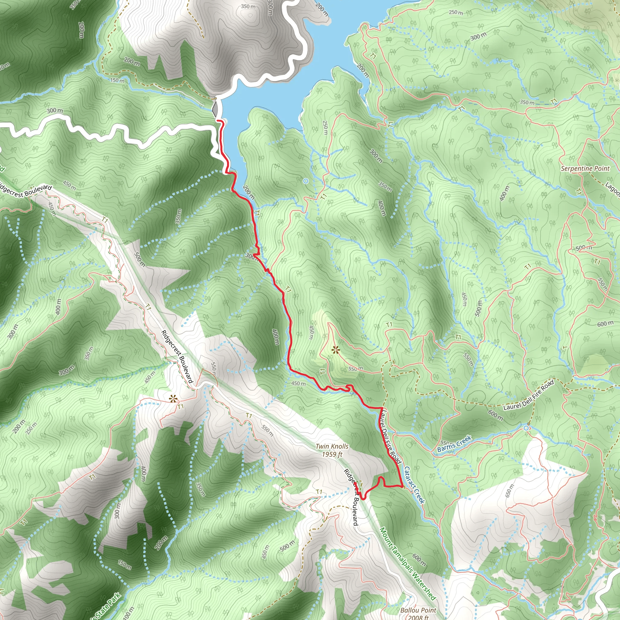 Alpine Lake via Laurel Dell Fire Road mobile static map