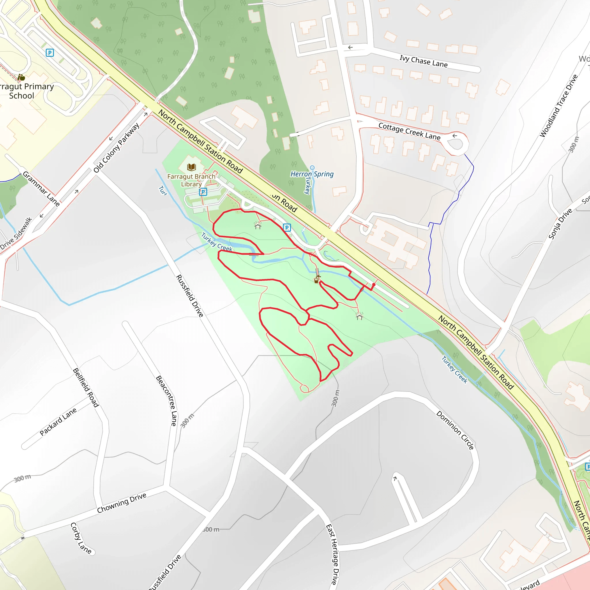 Founder's Park at Campbell Station Loop mobile static map