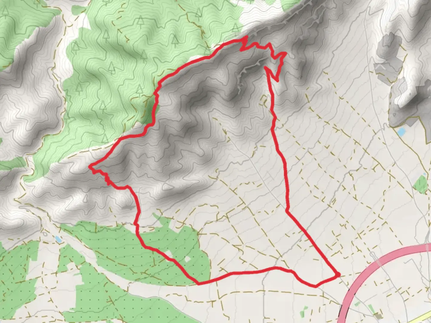 An image depicting the trail Caudete - Hill of the Olive and its surrounding area.