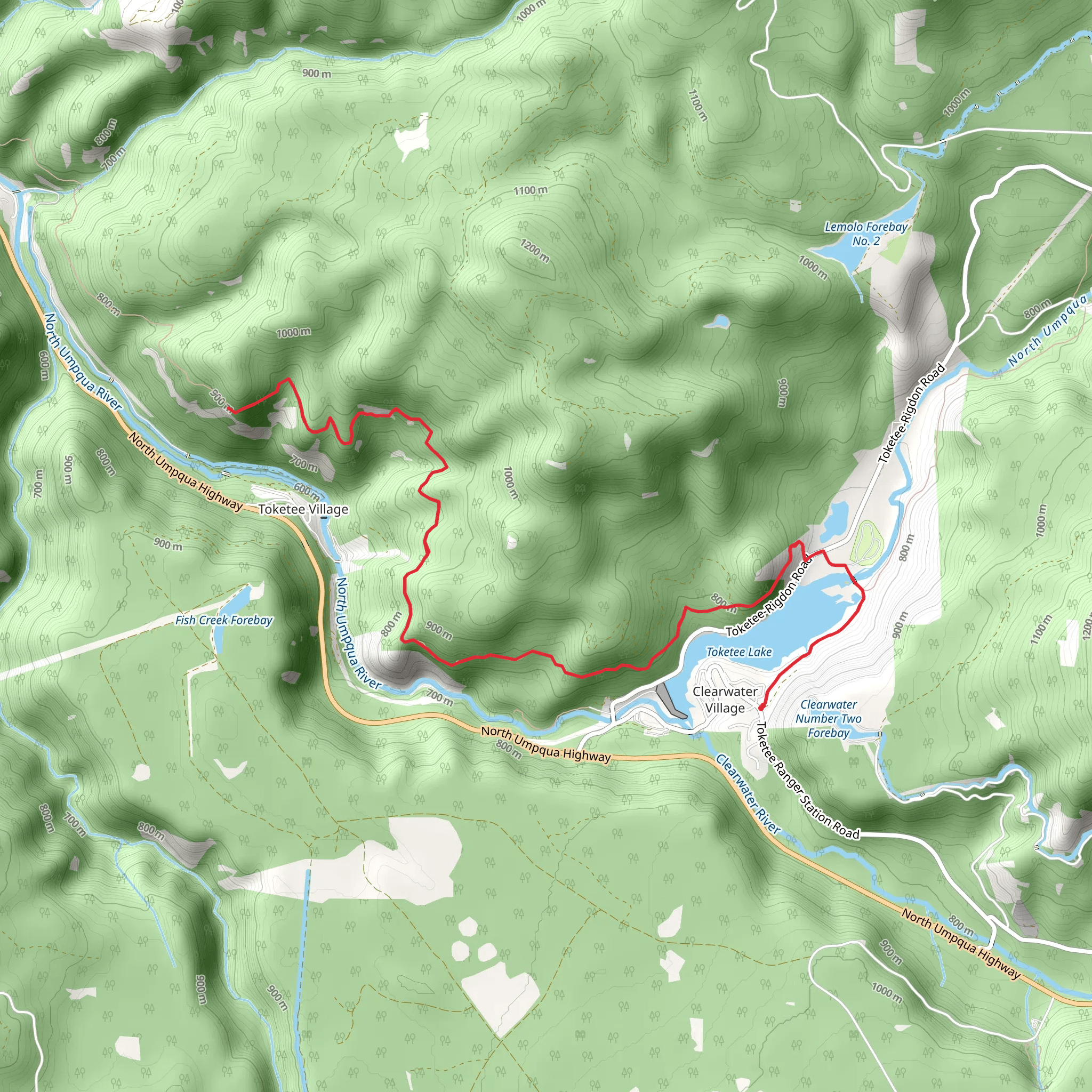 Toketee Lake and North Umpqua Trail mobile static map