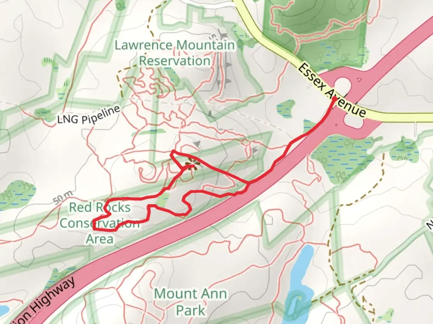 An image depicting the trail Red Rock Loop and its surrounding area.