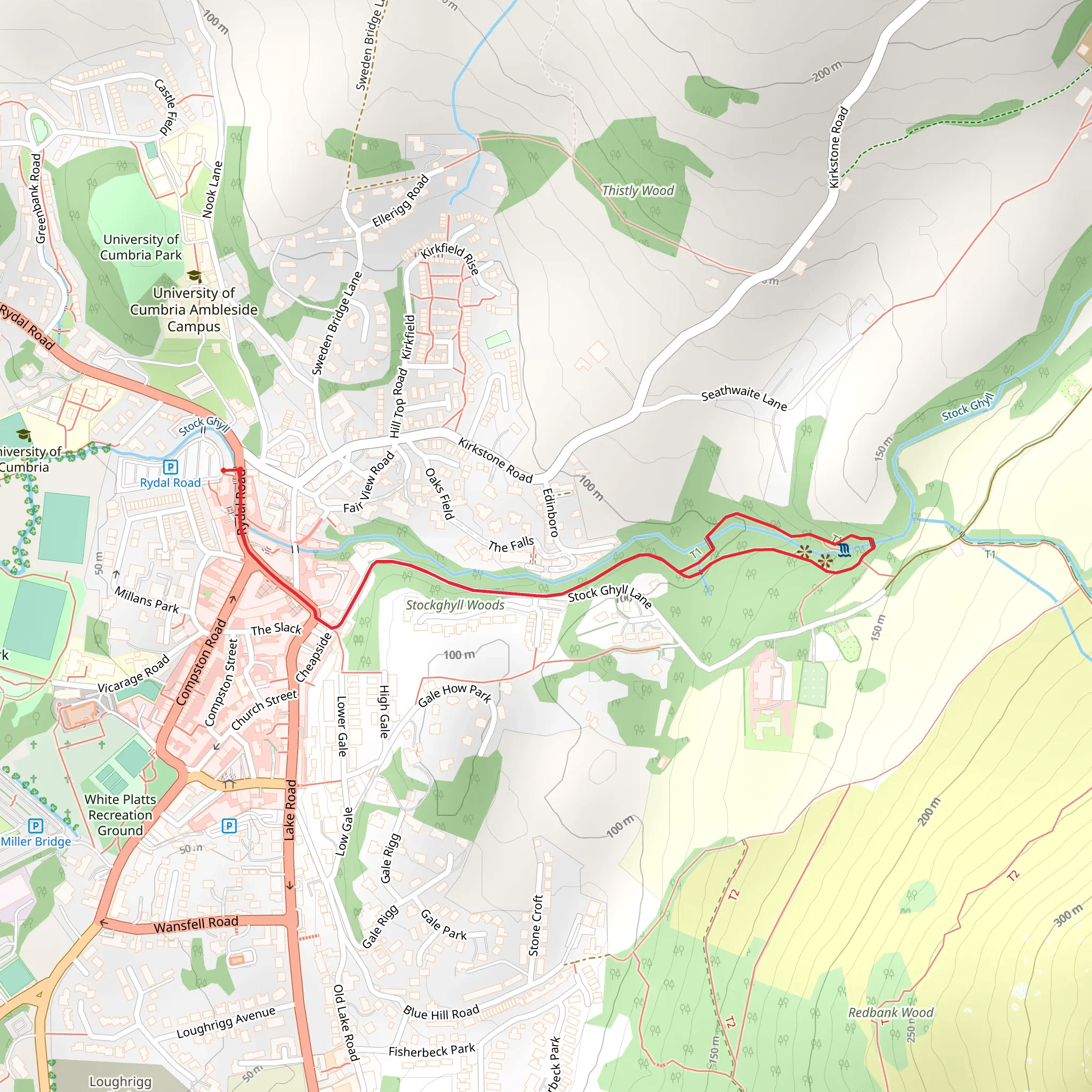 Stockghyll Woods mobile static map