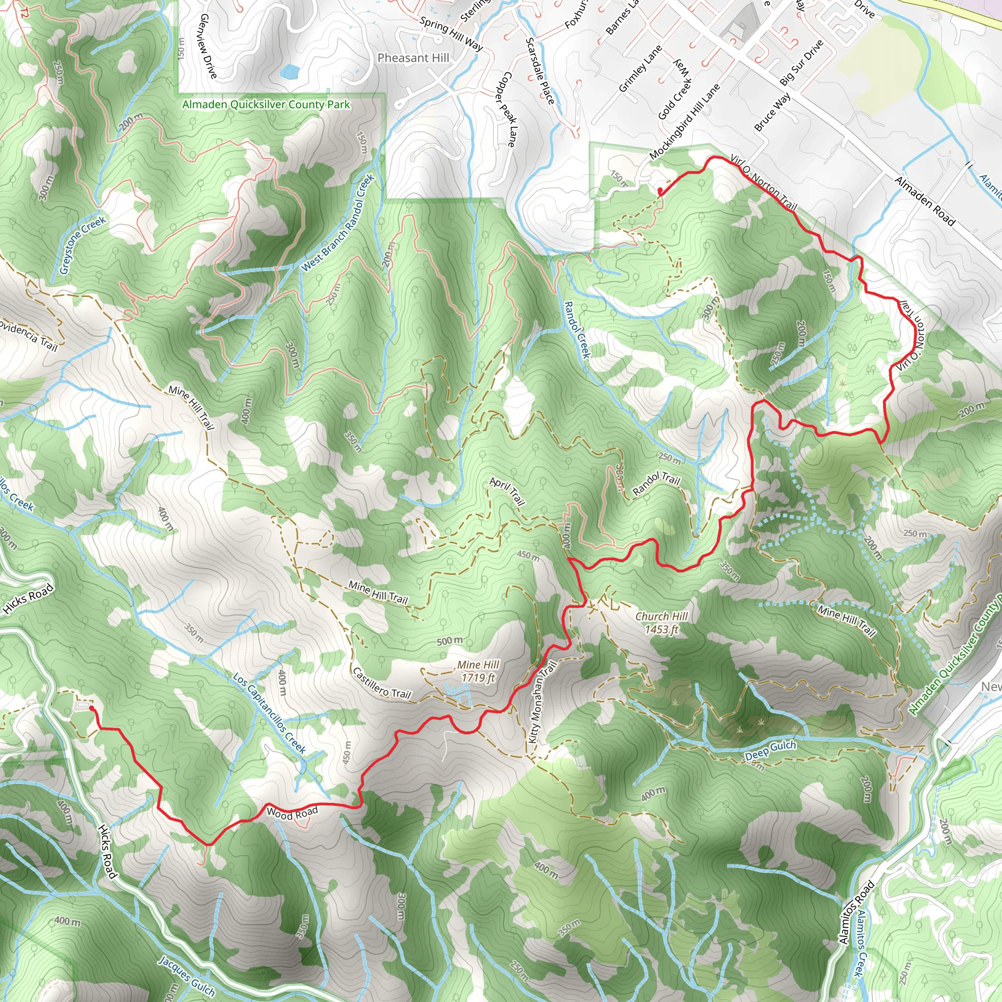 Virl O Norton and Mine Hill Trail mobile static map