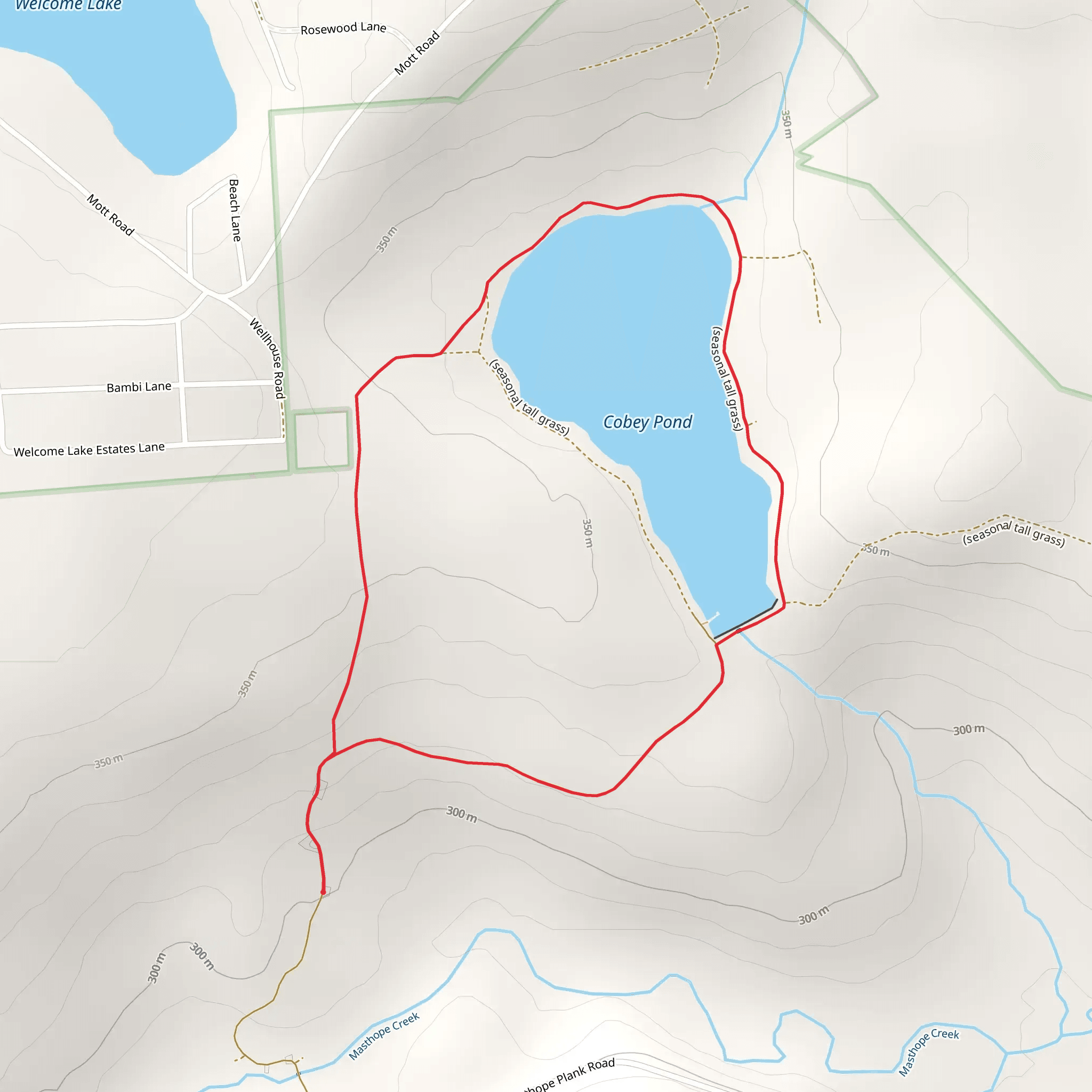 Cobey Pond Loop mobile static map