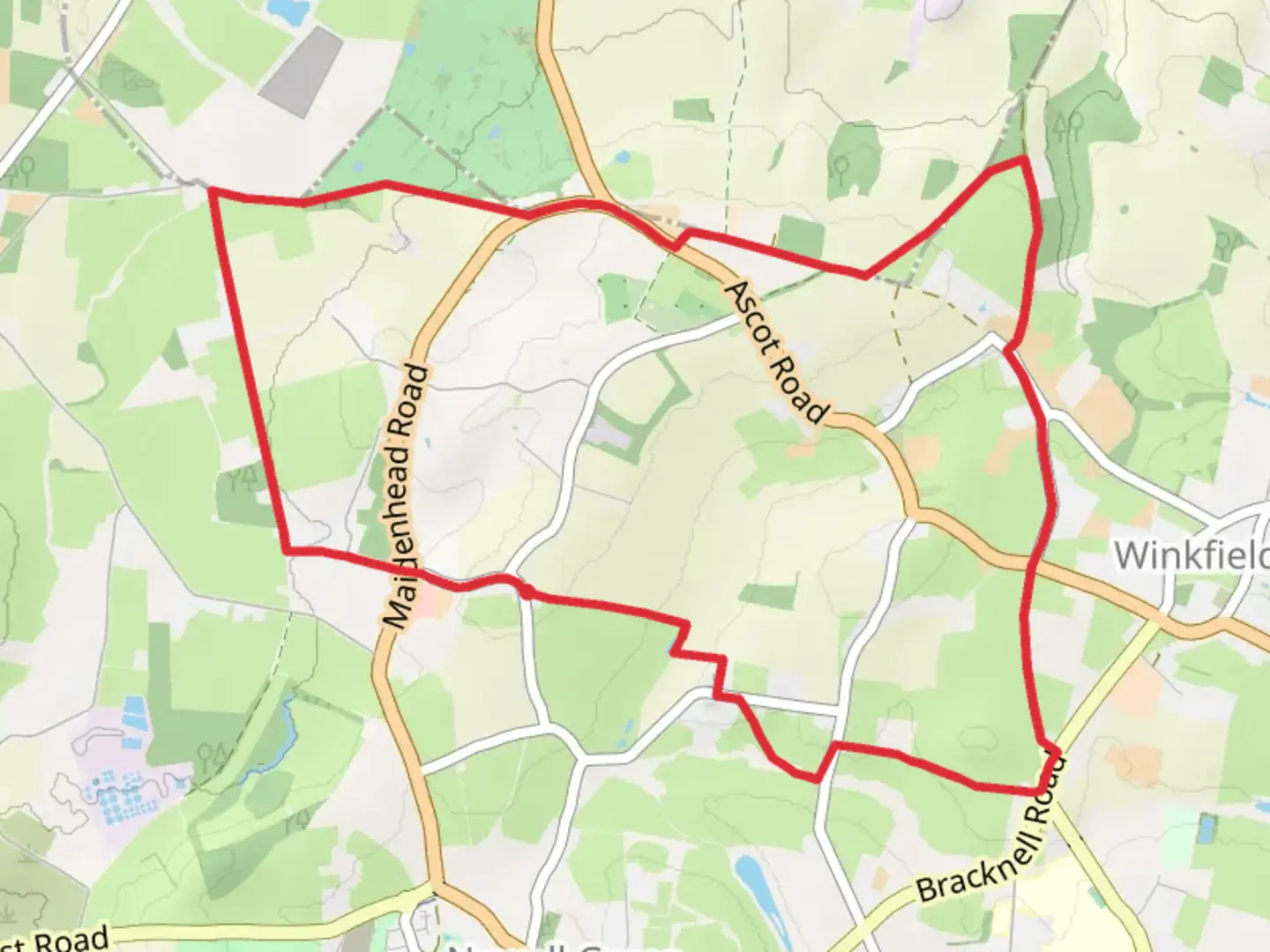 An image depicting the trail Brock Hill and Moss End and its surrounding area.