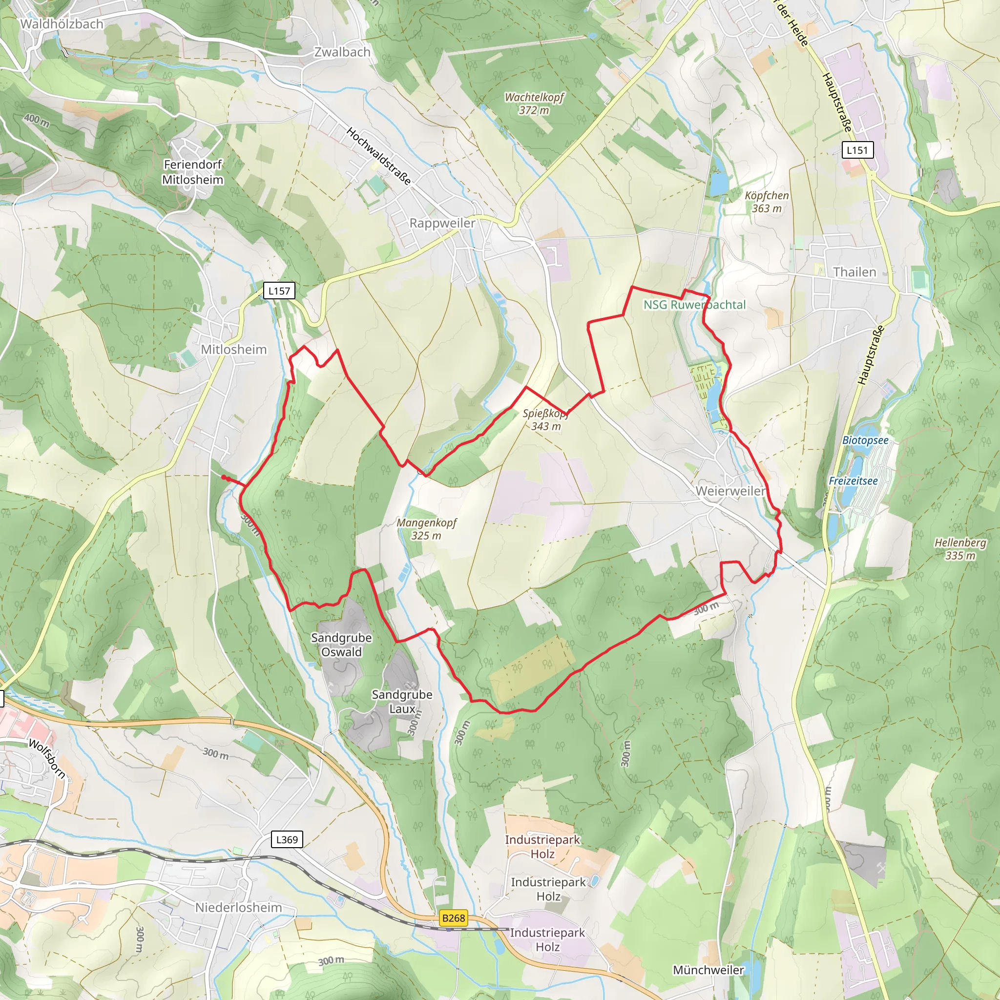 Georgi-Panorama Weg Loop - Weierweiler mobile static map