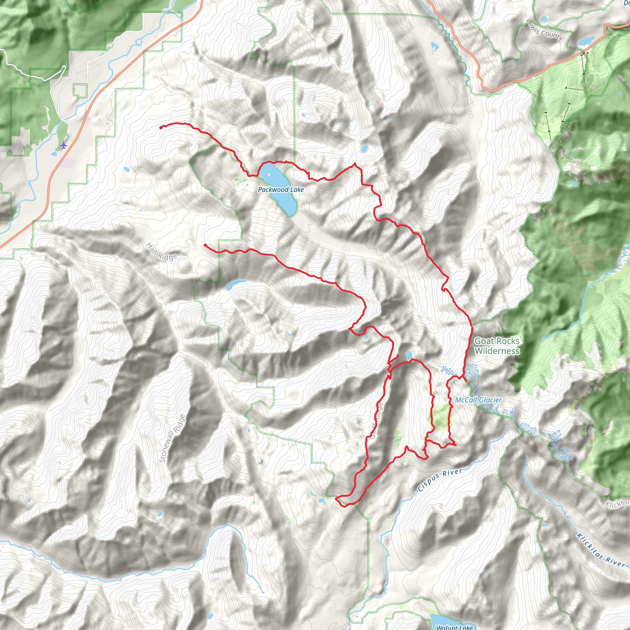 Goat Rocks Circuit mobile static map