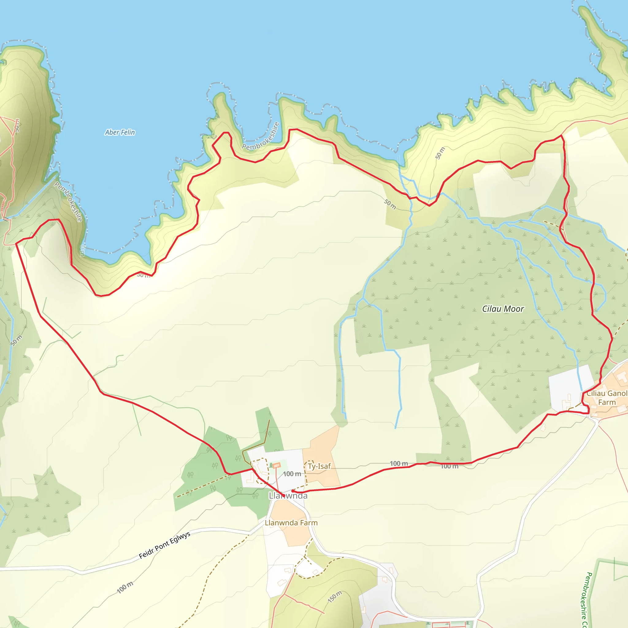Llanwnda - Carnfathach mobile static map