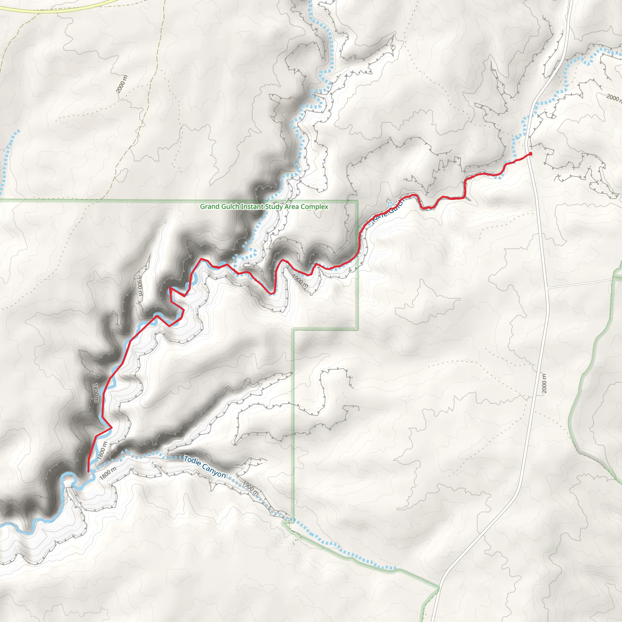 Kane Gulch and Grand Gulch Trail mobile static map