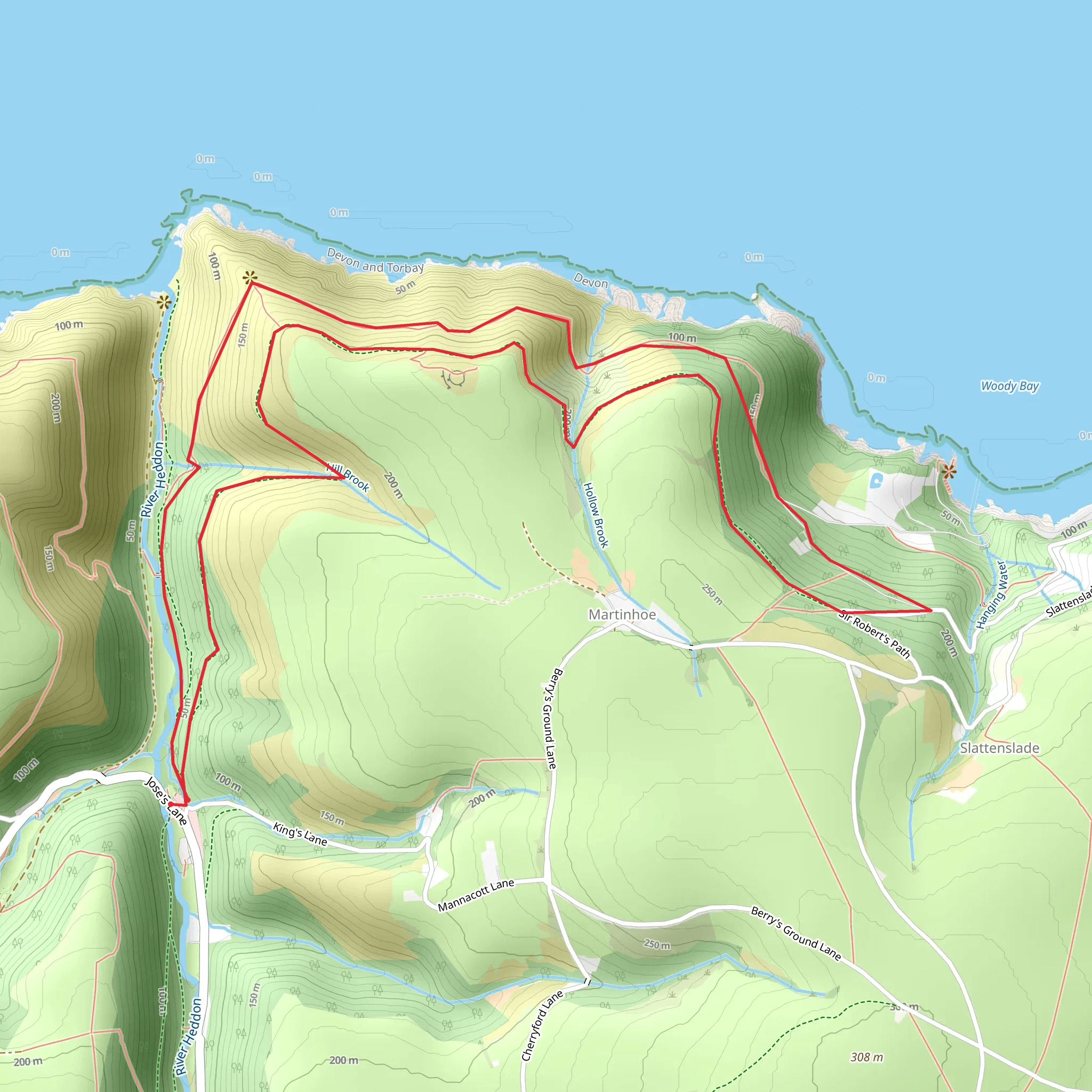 Martinhoe Roman Fortlet Walk mobile static map