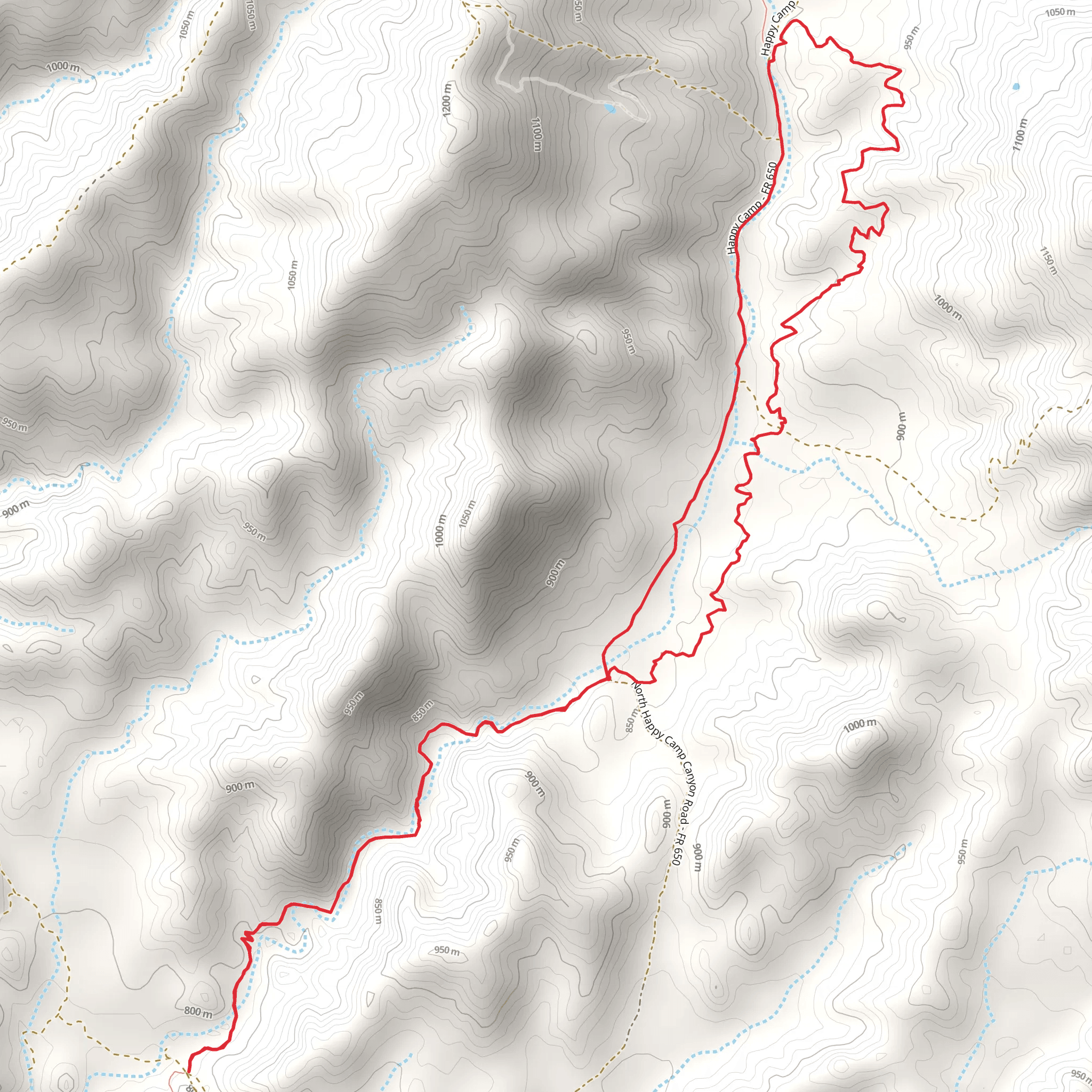 Arizona Trail and North Happy Camp Canyon Road Loop mobile static map