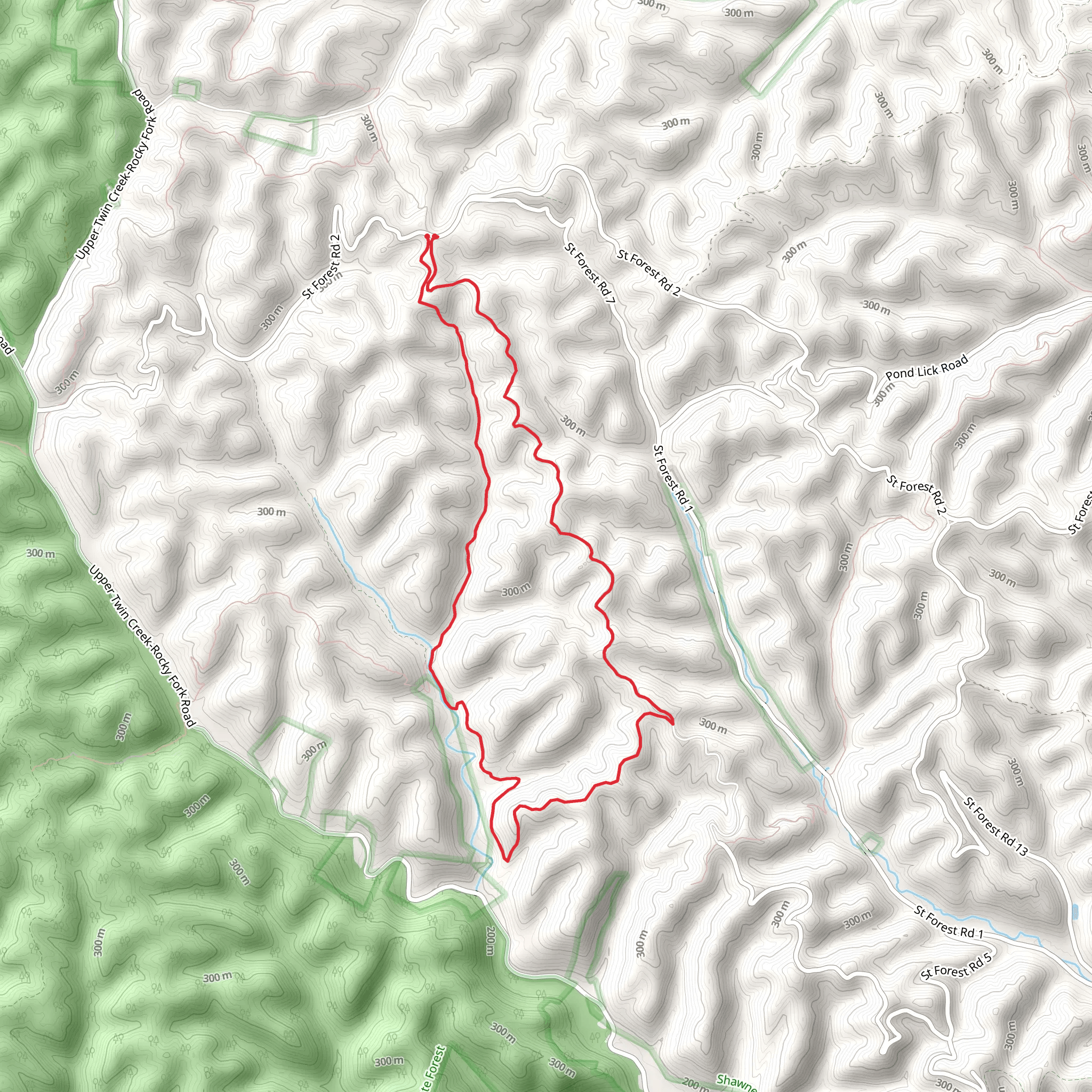 Shawnee Backpack Trail Loop mobile static map