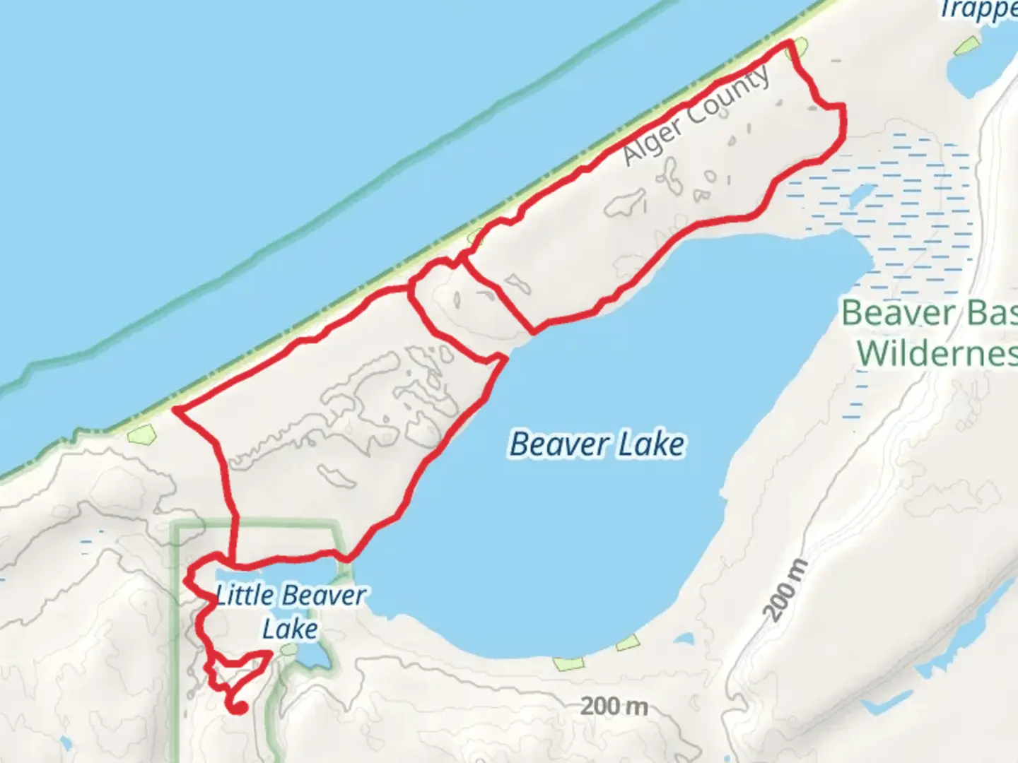 An image depicting the trail Northwest Beaver Lake Trail, Lake Superior Trail and NCT Loop and its surrounding area.