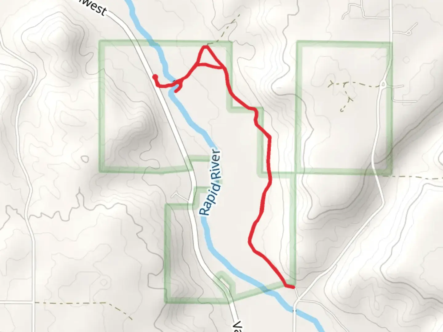 An image depicting the trail Seven Bridges Natural Area Trail and its surrounding area.
