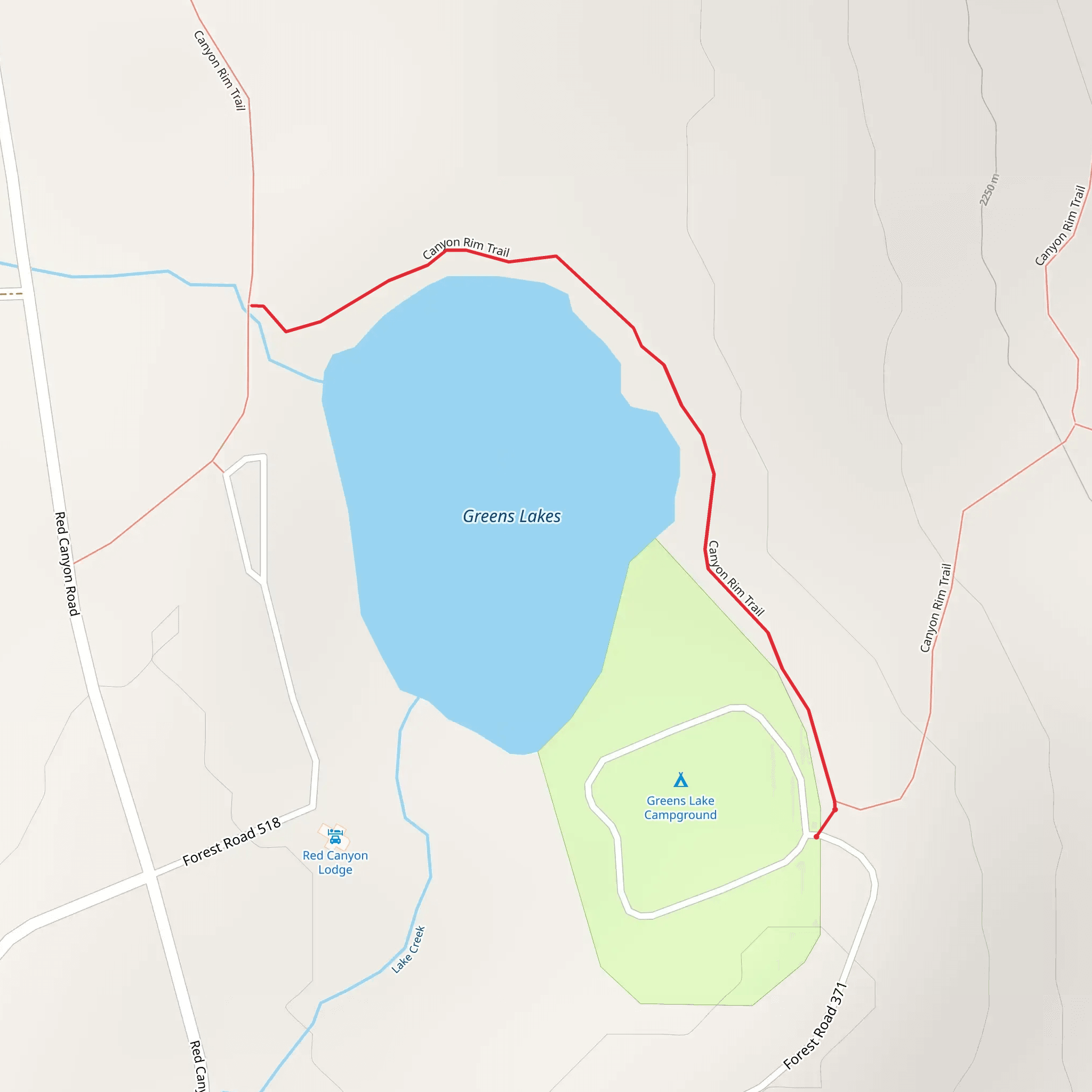 Greens Lakes mobile static map