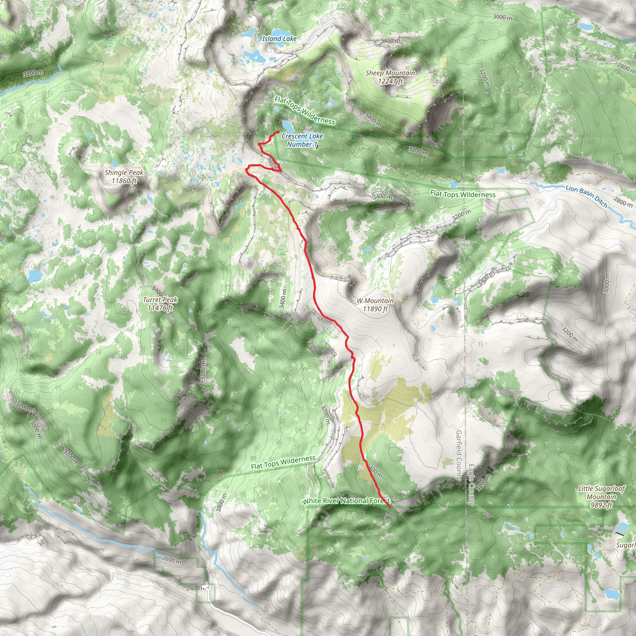 South W Trail mobile static map