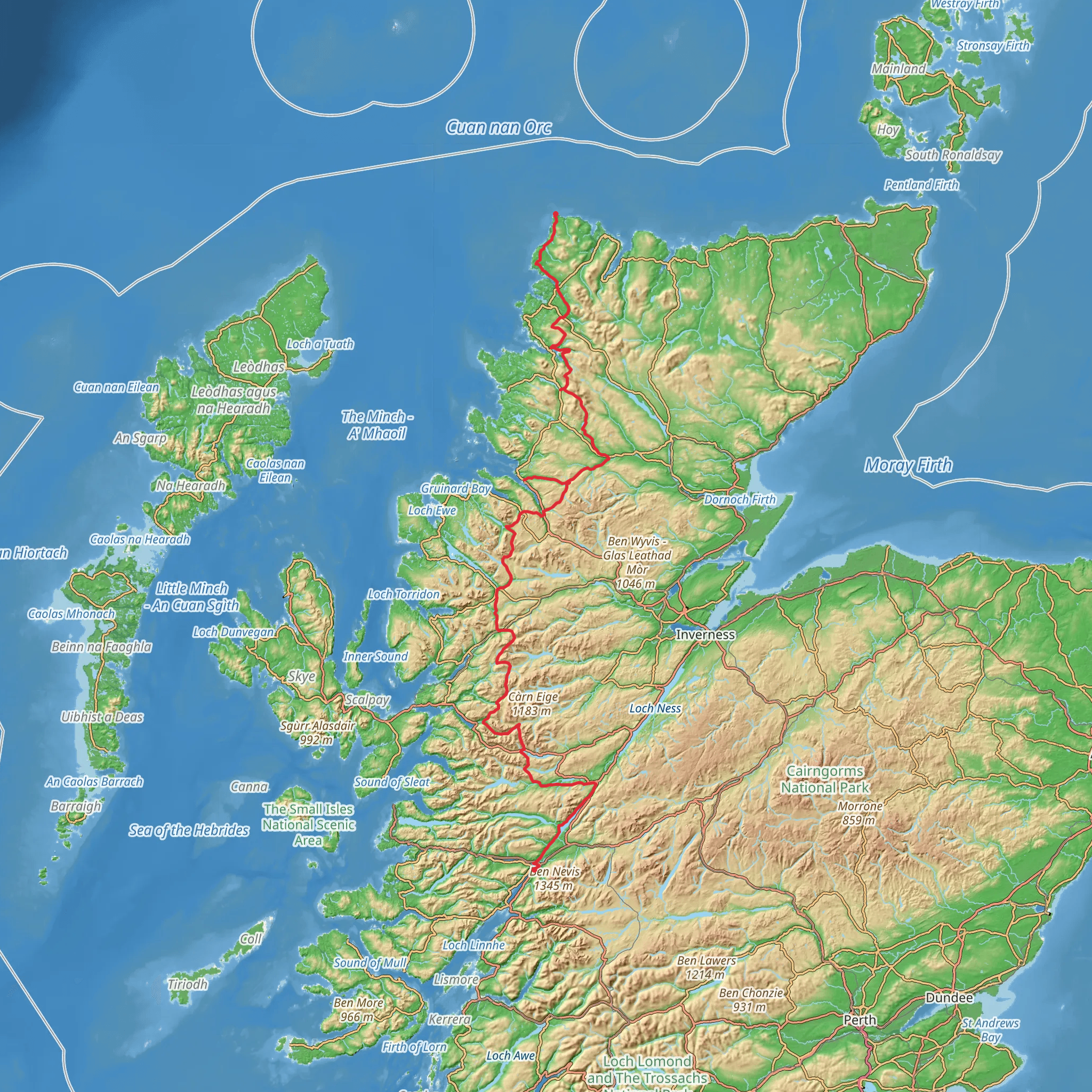 Cape Wrath Way East mobile static map