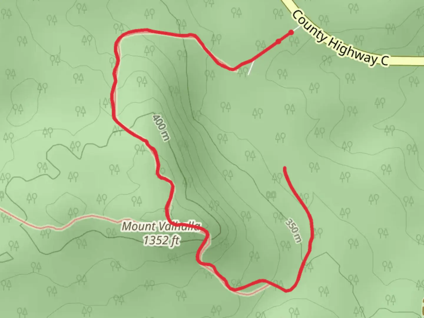 An image depicting the trail Mount Valhalla via Ridgetop Trail and its surrounding area.