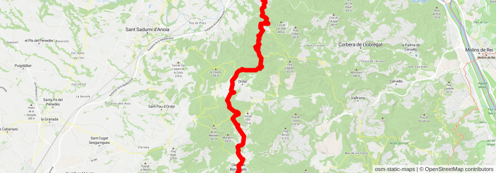 GR 5 Senders dels Miradors stage 2 Map