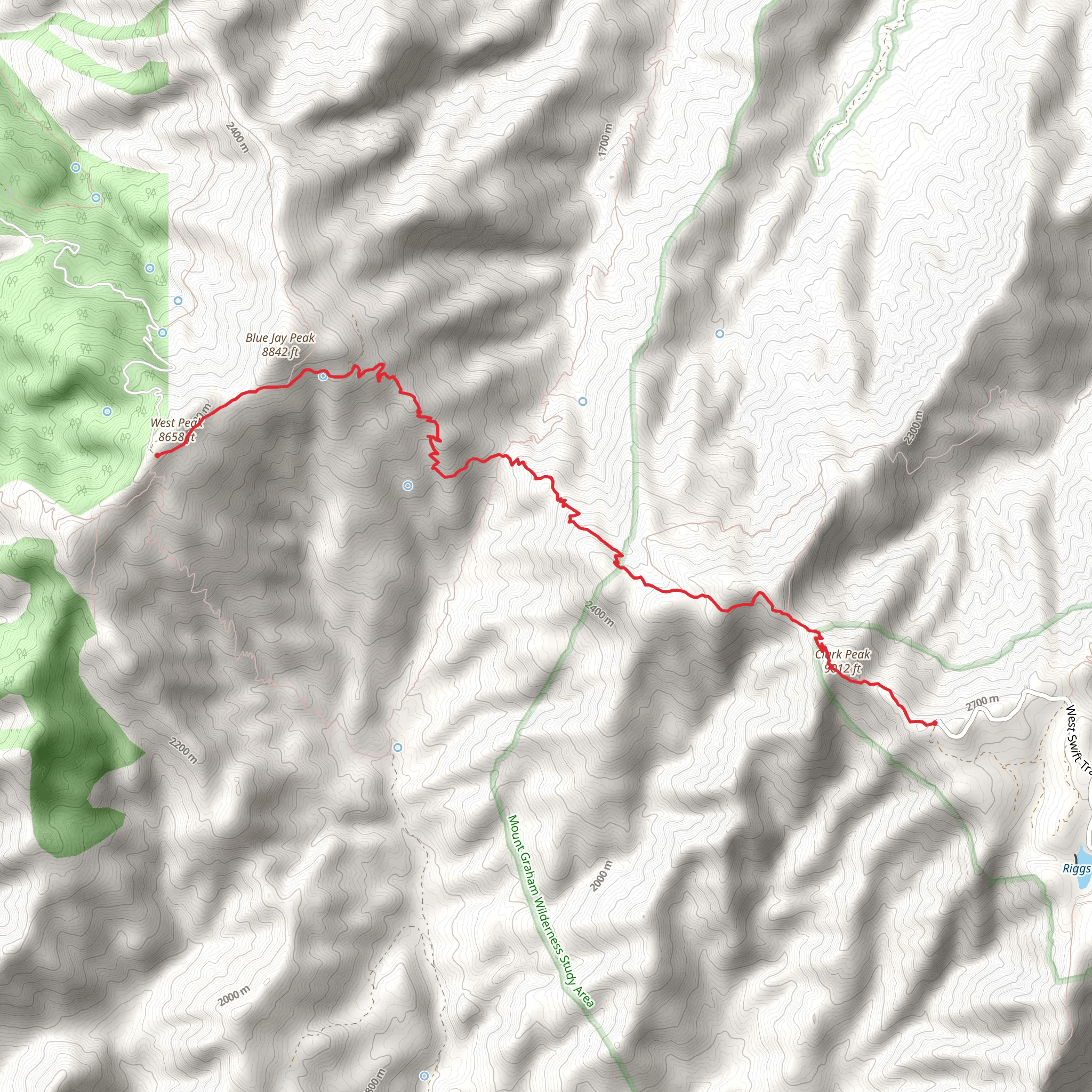 West Peak via Clark Peak Trail mobile static map