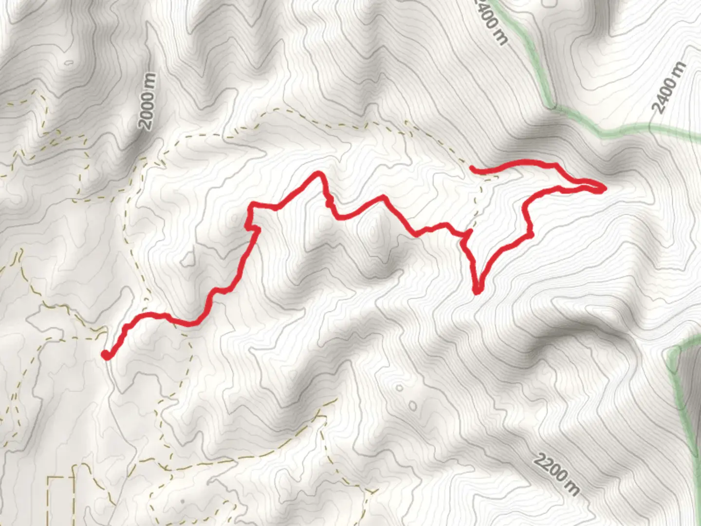 An image depicting the trail Upper Bitter Creek via Bitter Creek Trail and its surrounding area.