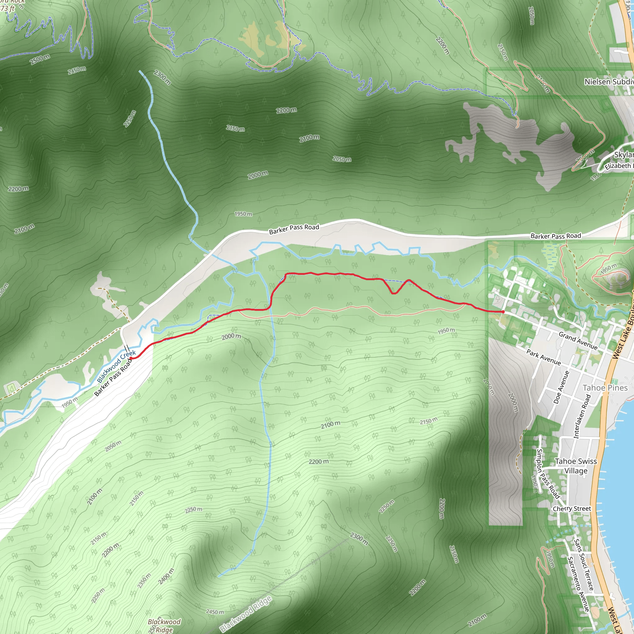 Blackwood Creek Trail mobile static map
