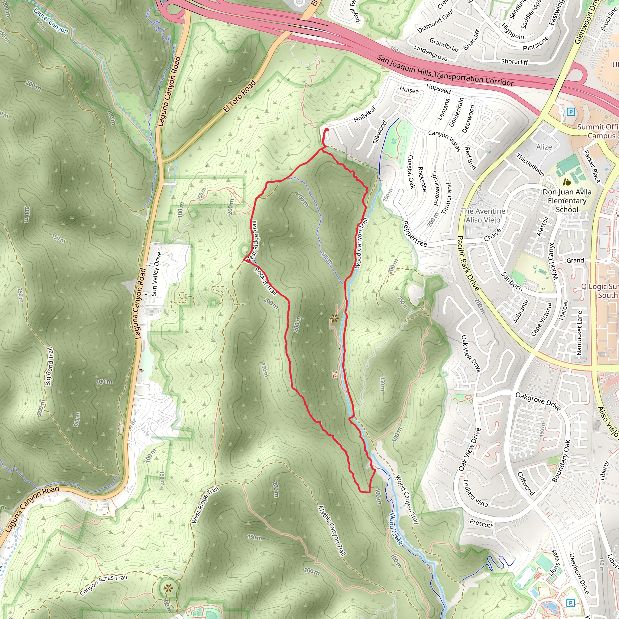 West Ridge, Vista and Coyote Run Loop Trail mobile static map