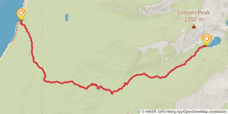 Lincoln Lake Trail stage 2 Map