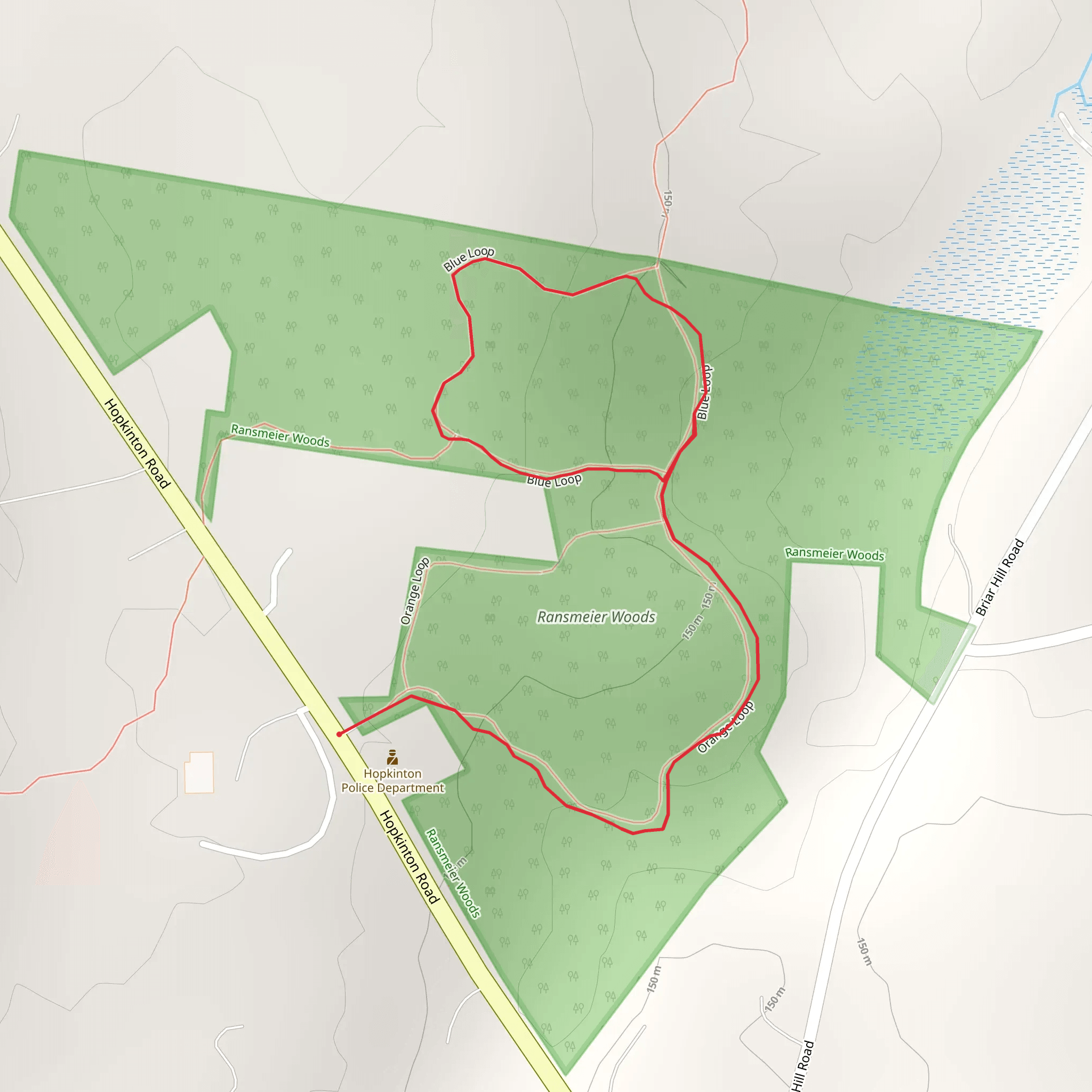 Hopkinton Loop Trail mobile static map