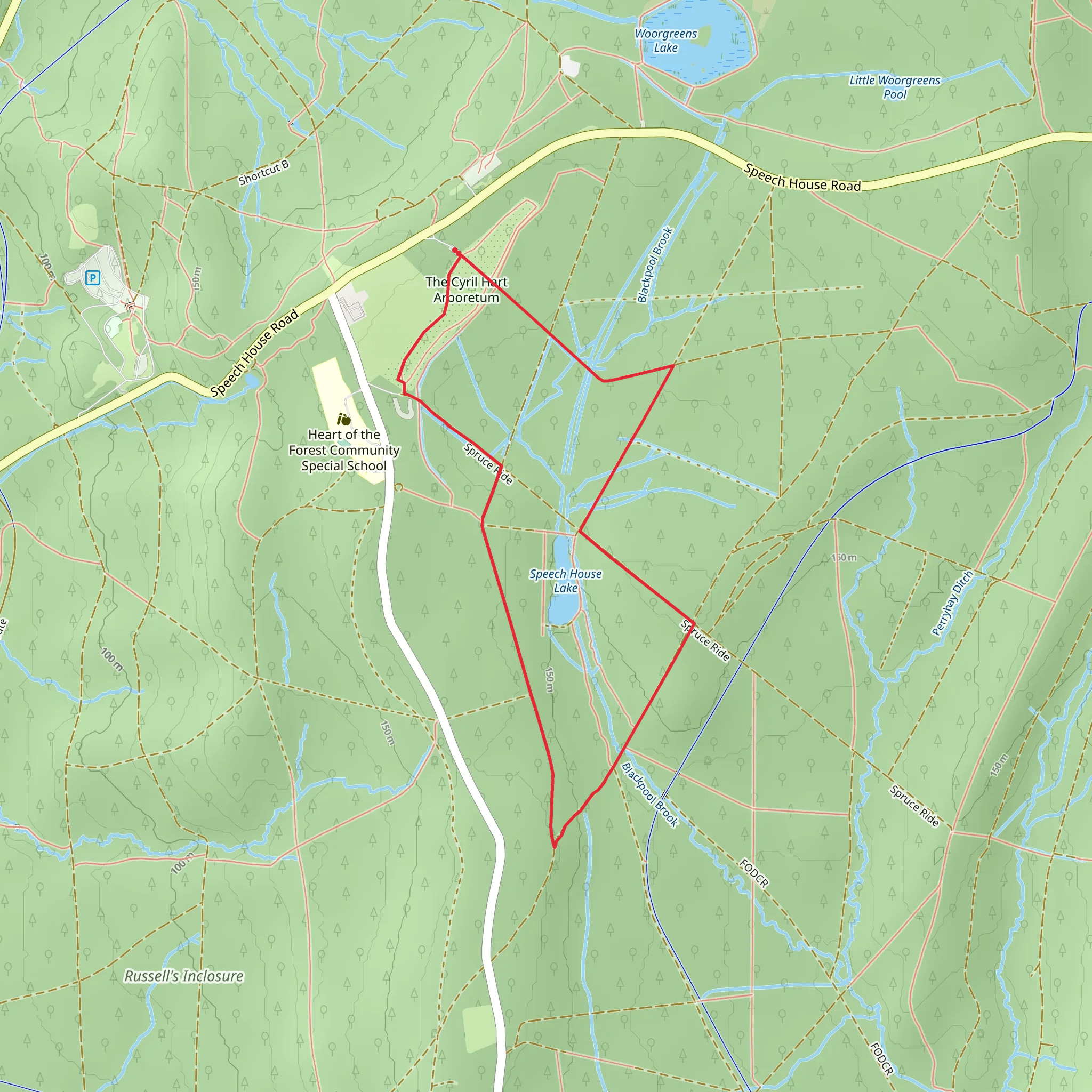 Speech House Lake Loop mobile static map