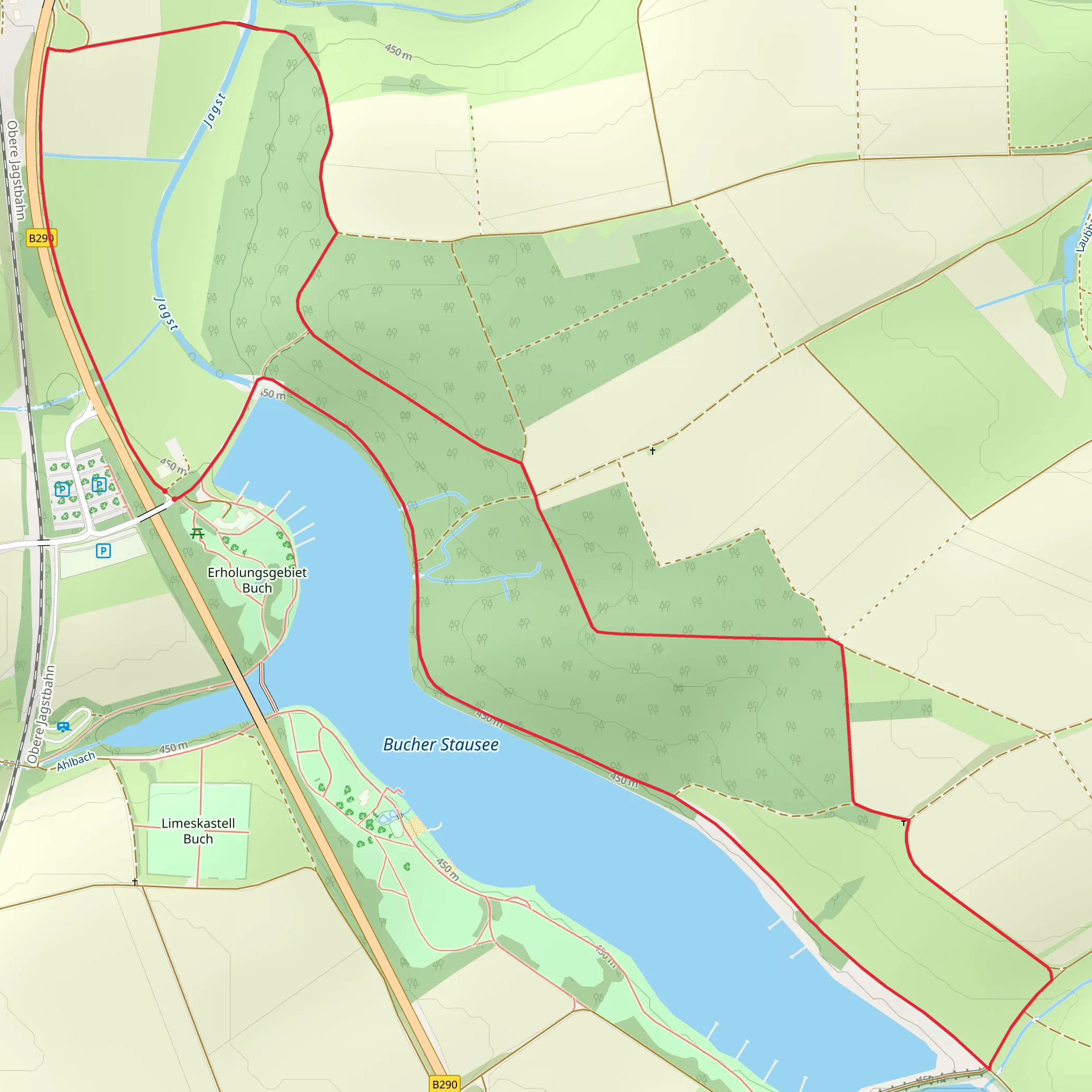 Bucher Stausee Eastside Loop mobile static map