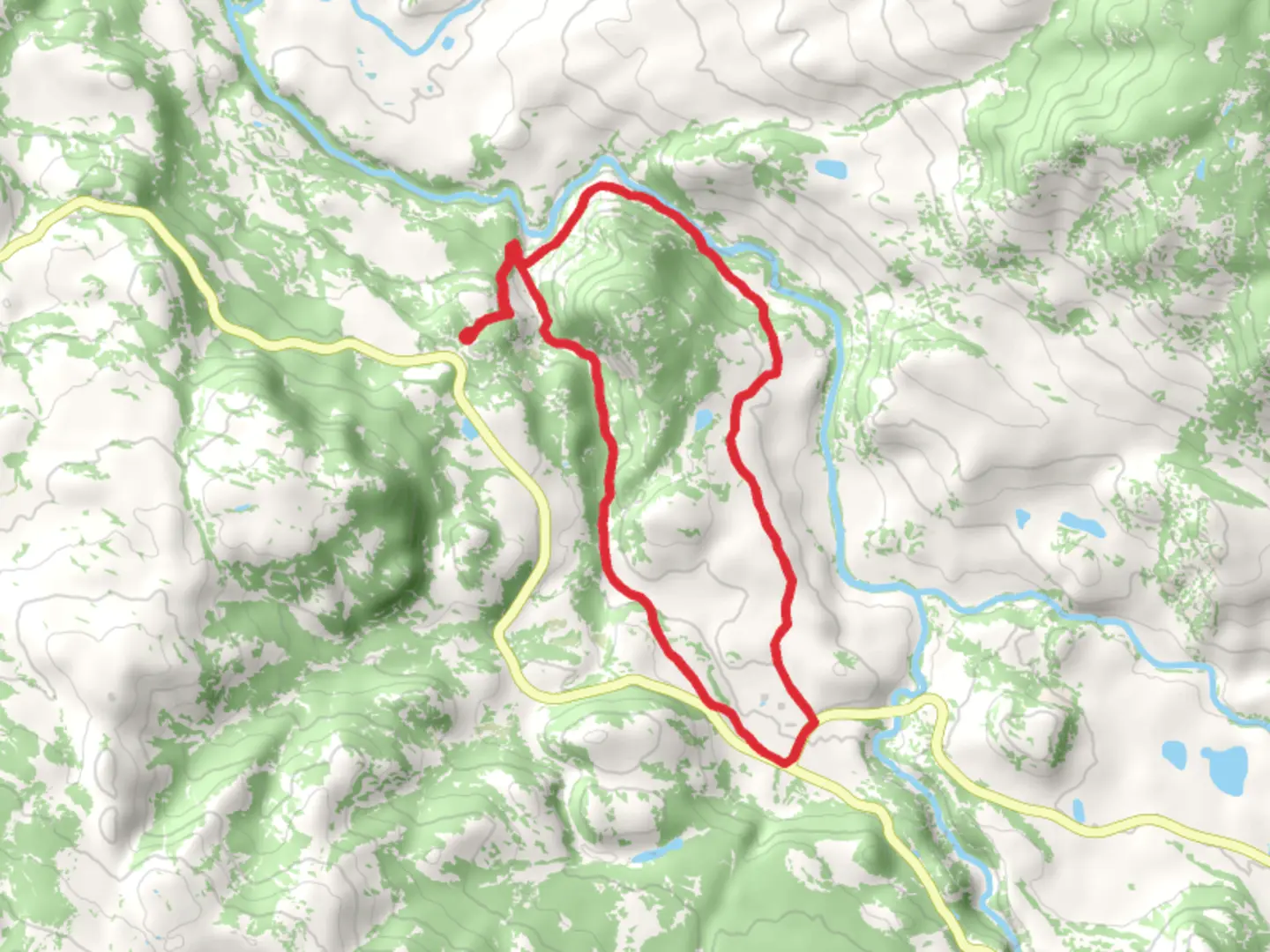 An image depicting the trail Garnet Hill Loop and its surrounding area.