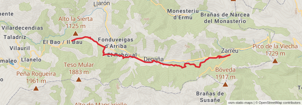GR 203 Por donde Camina el Oso - Asturias stage 7 Map