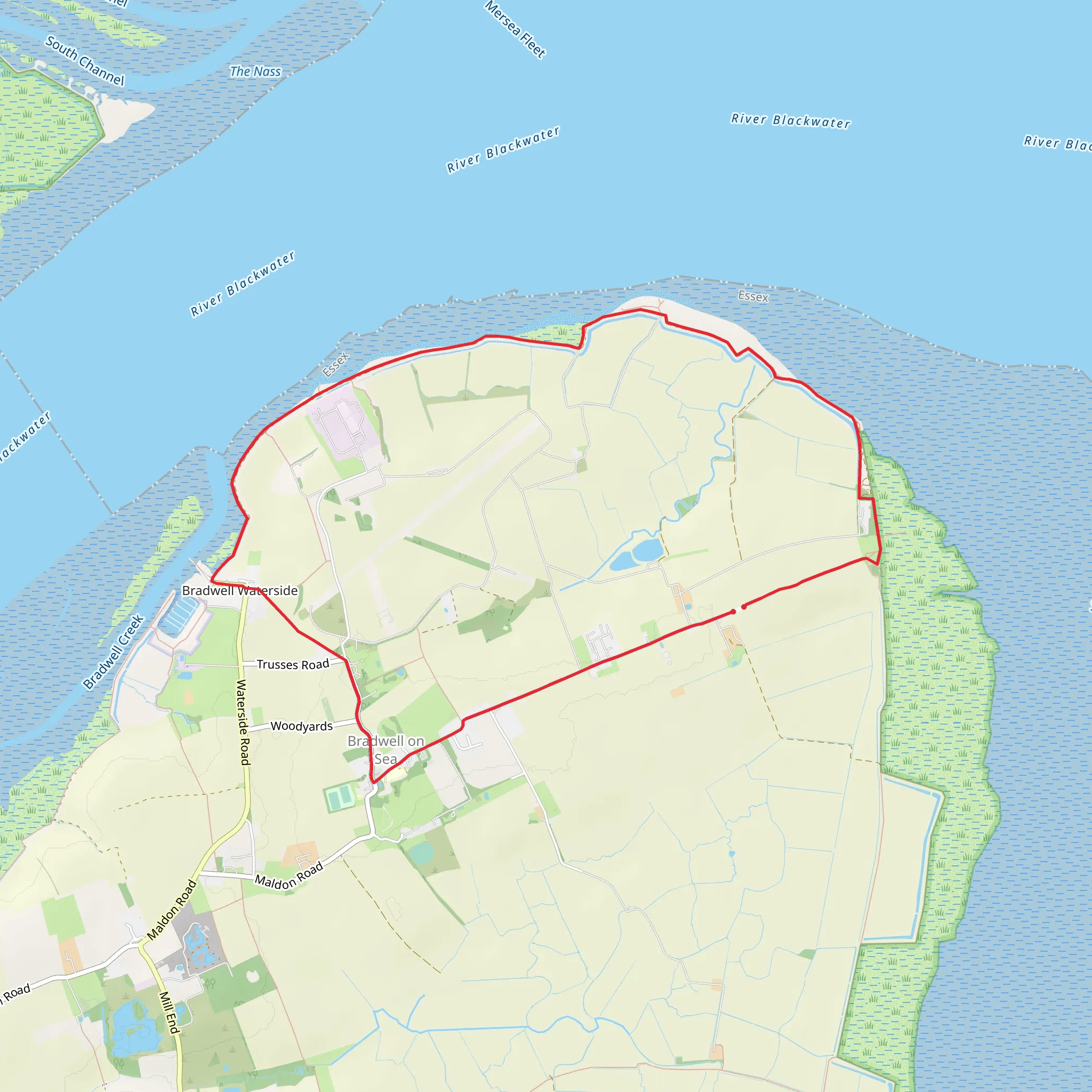 Bradwell on Sea Circular mobile static map