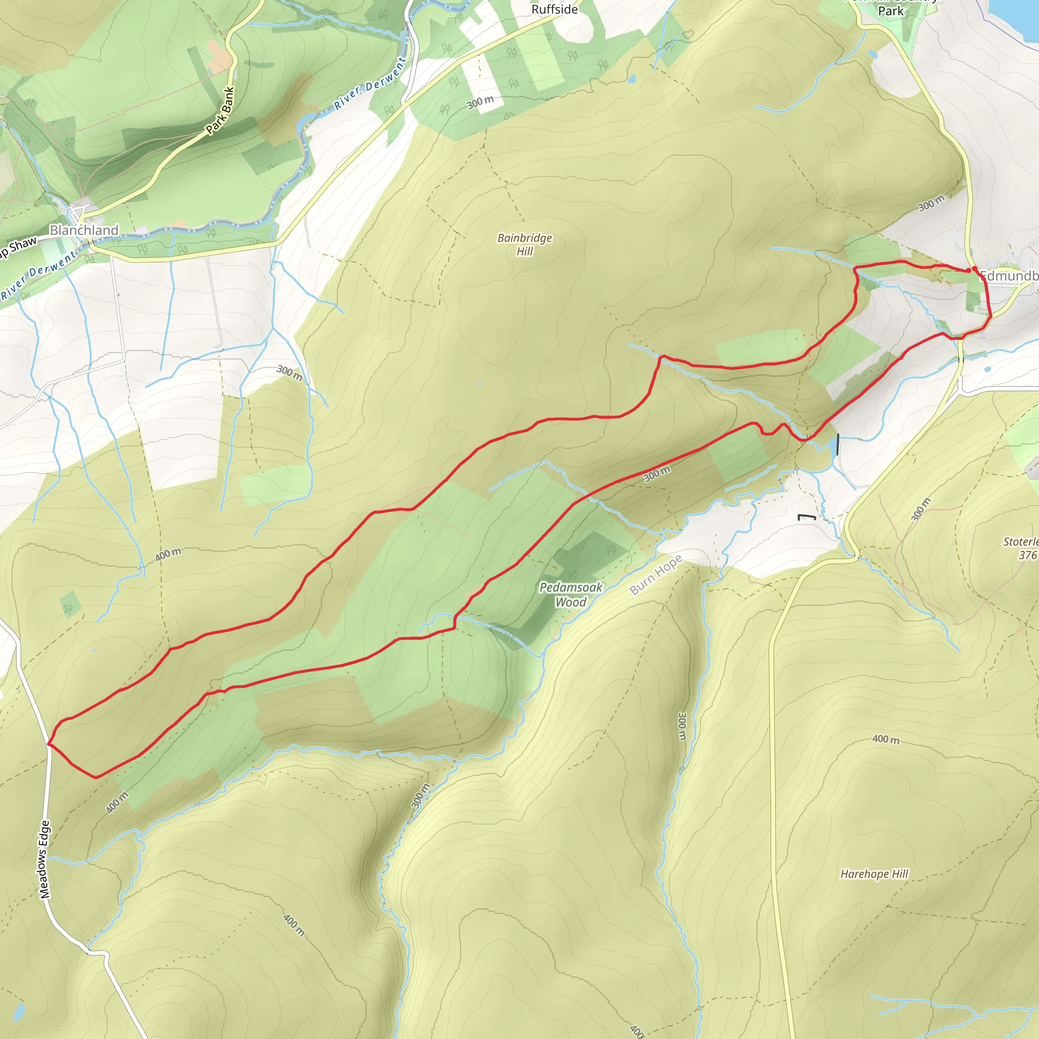 College Edge and Cuthbert's Currick from Edmundbyers mobile static map