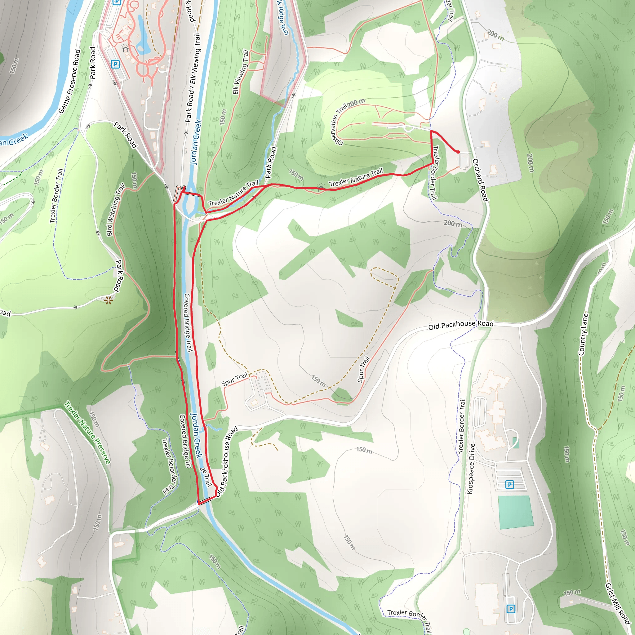 Jordan Creek via Trexler Nature and Preserve Covered Bridge Trail mobile static map