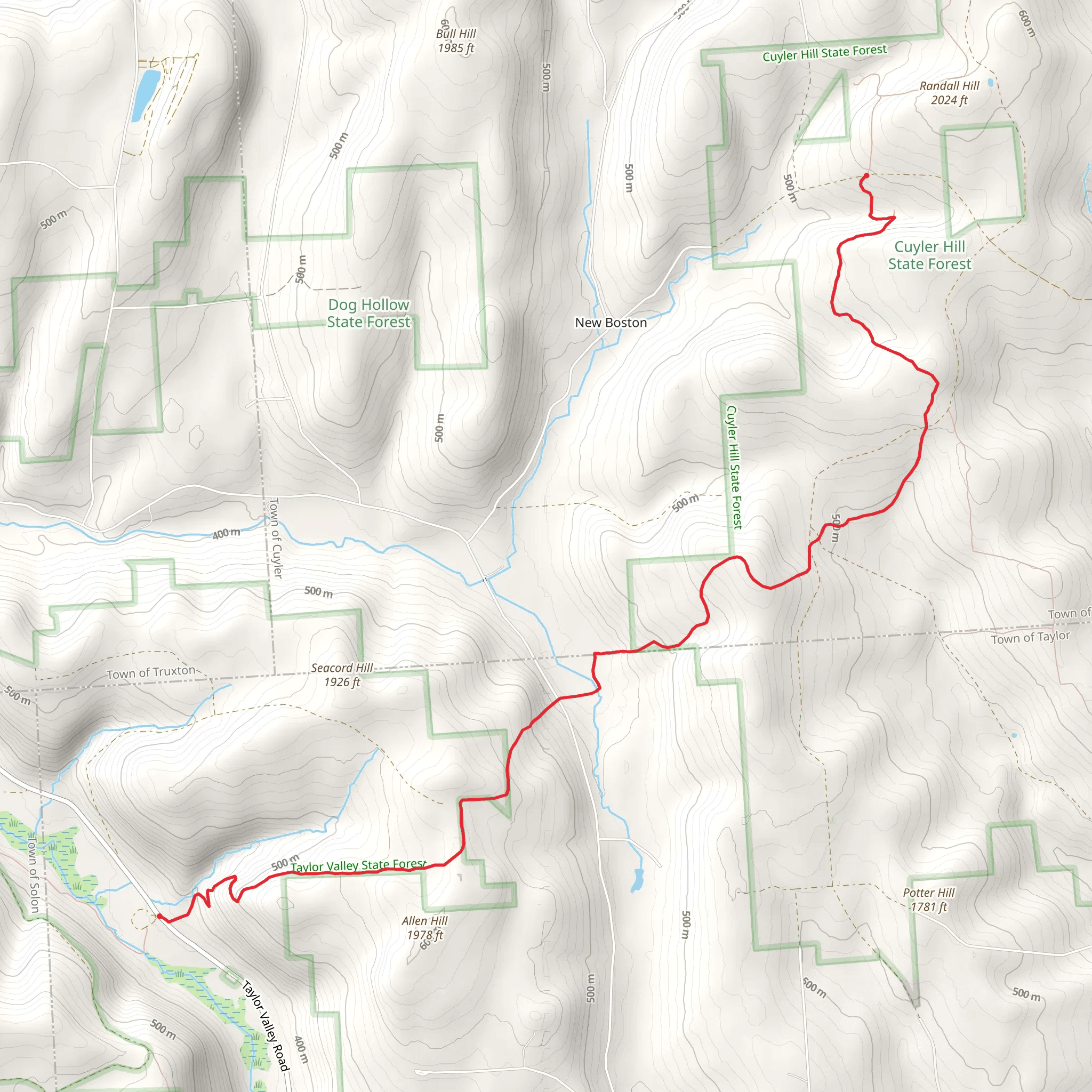 Randall Hill via North Country Trail mobile static map