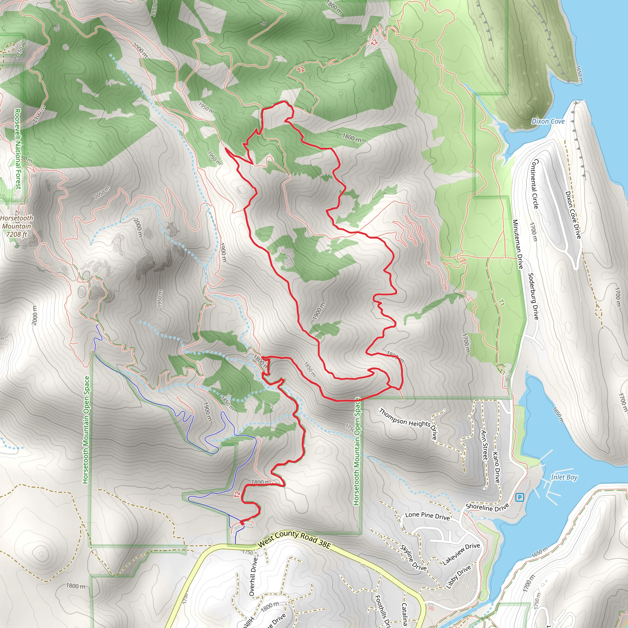 Horsetooth Falls and Stout Loop Trail mobile static map