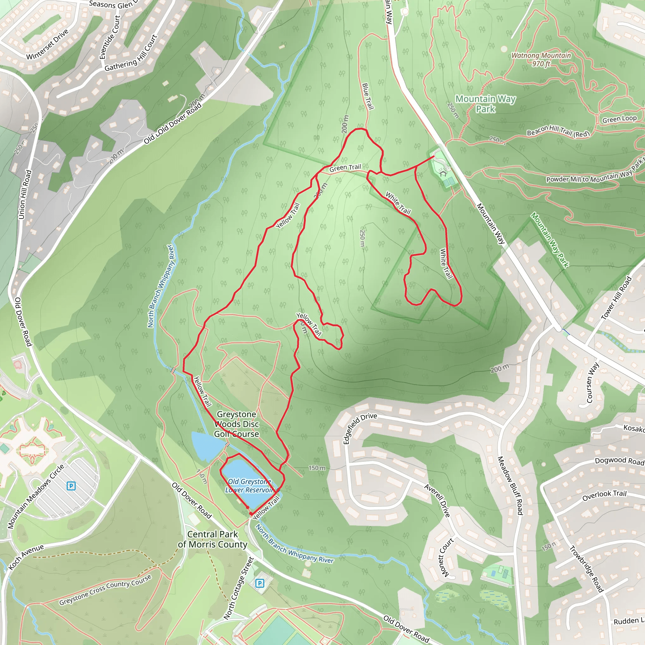 White-Yellow Loop Trail mobile static map