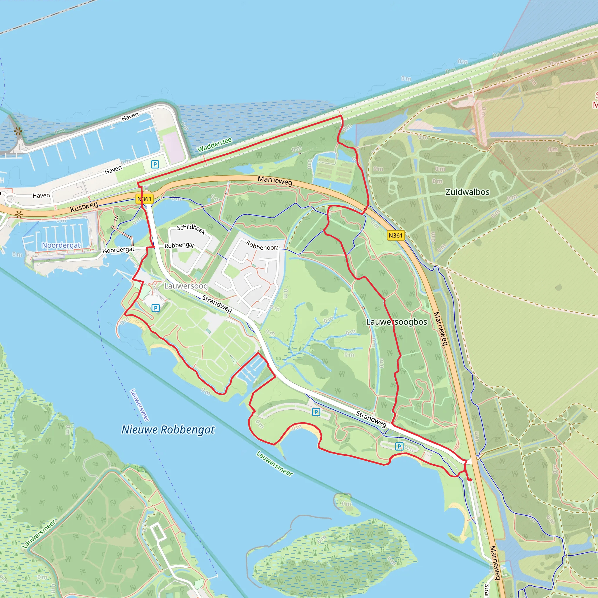 New Robbengat and Lauwersoogbos Loop mobile static map