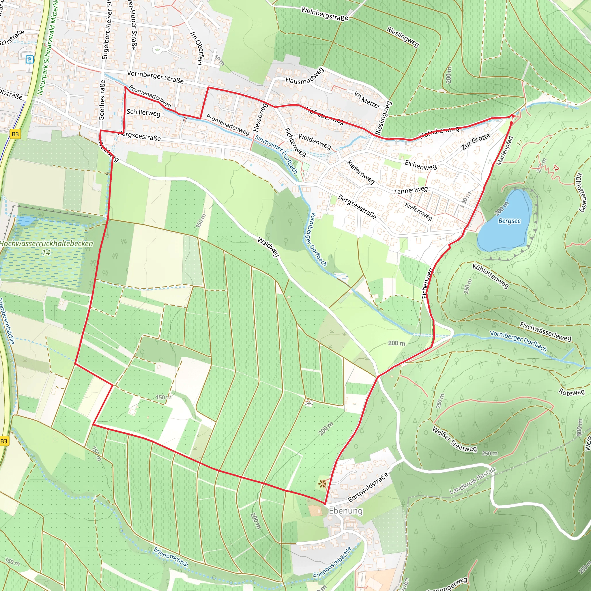 Ebenung Roteweg and Bergsee Grotte Loop mobile static map