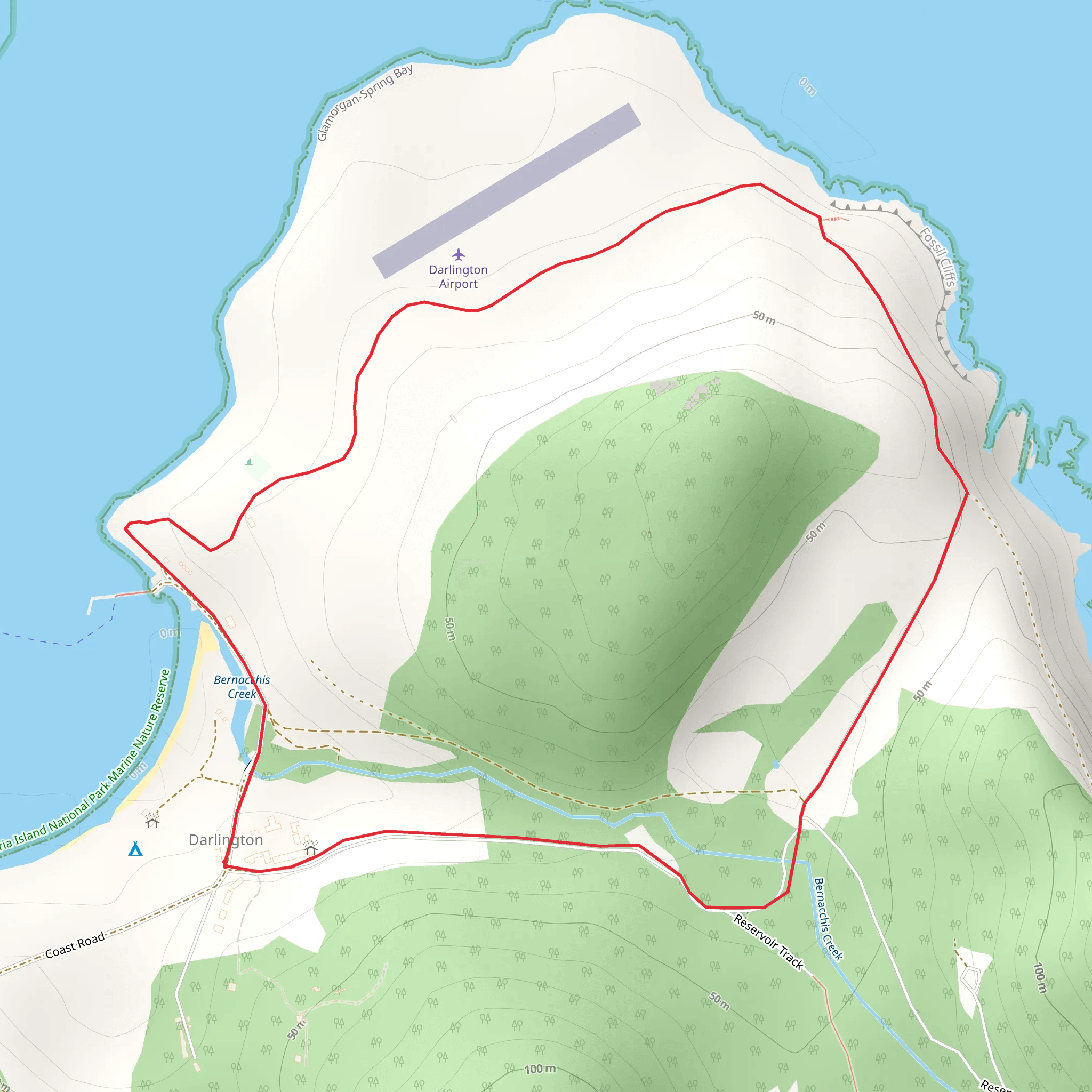 Fossil Cliffs Trail mobile static map