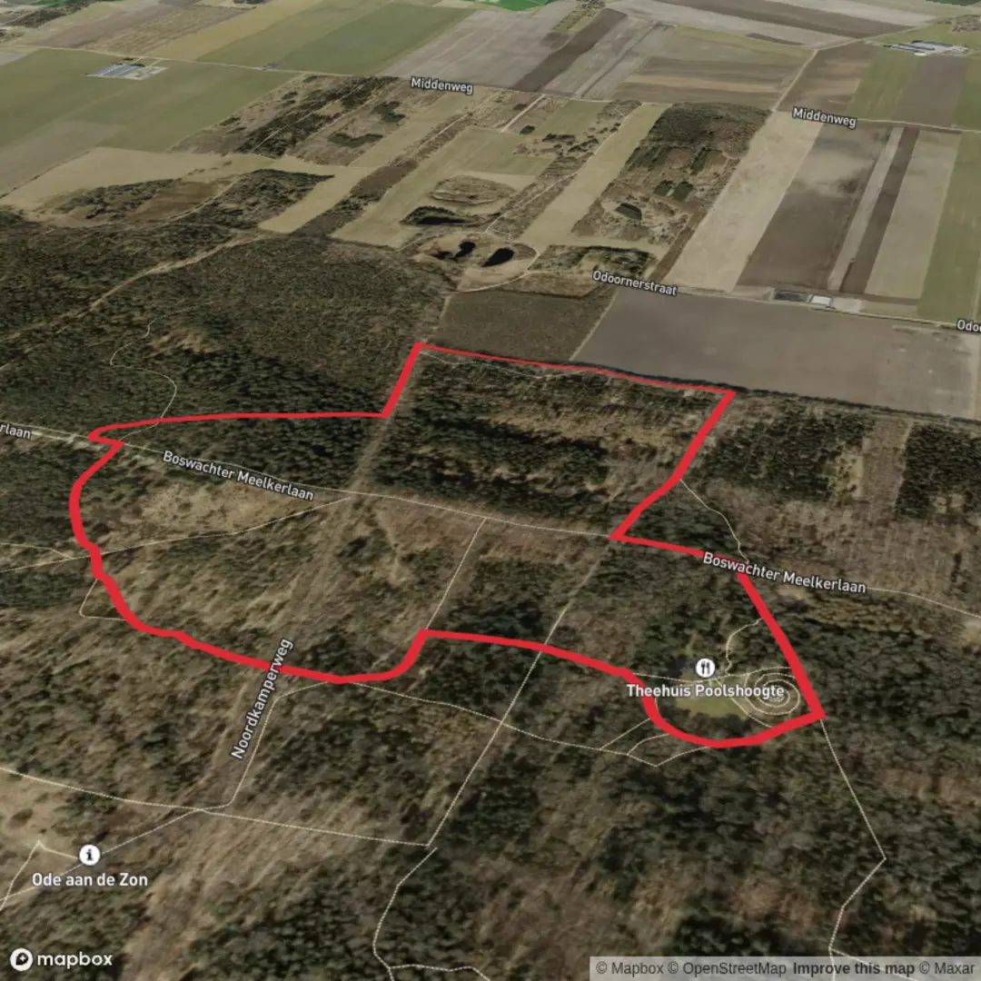 An image depicting the trail Poolshoogte Loop and its surrounding area.