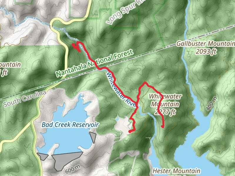 Lower Whitewater Falls Trail and Foothills Trail