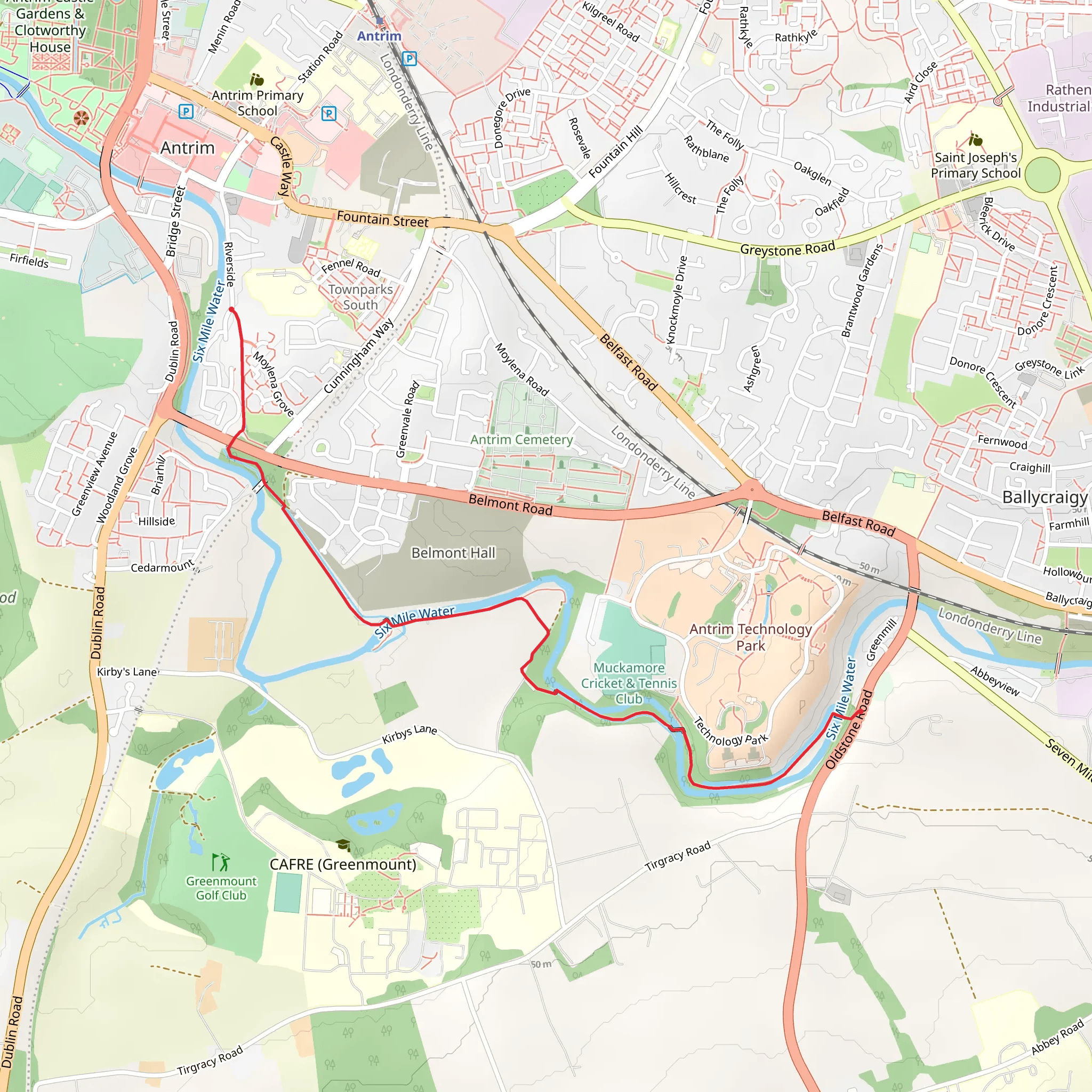 Mill Race Trail mobile static map
