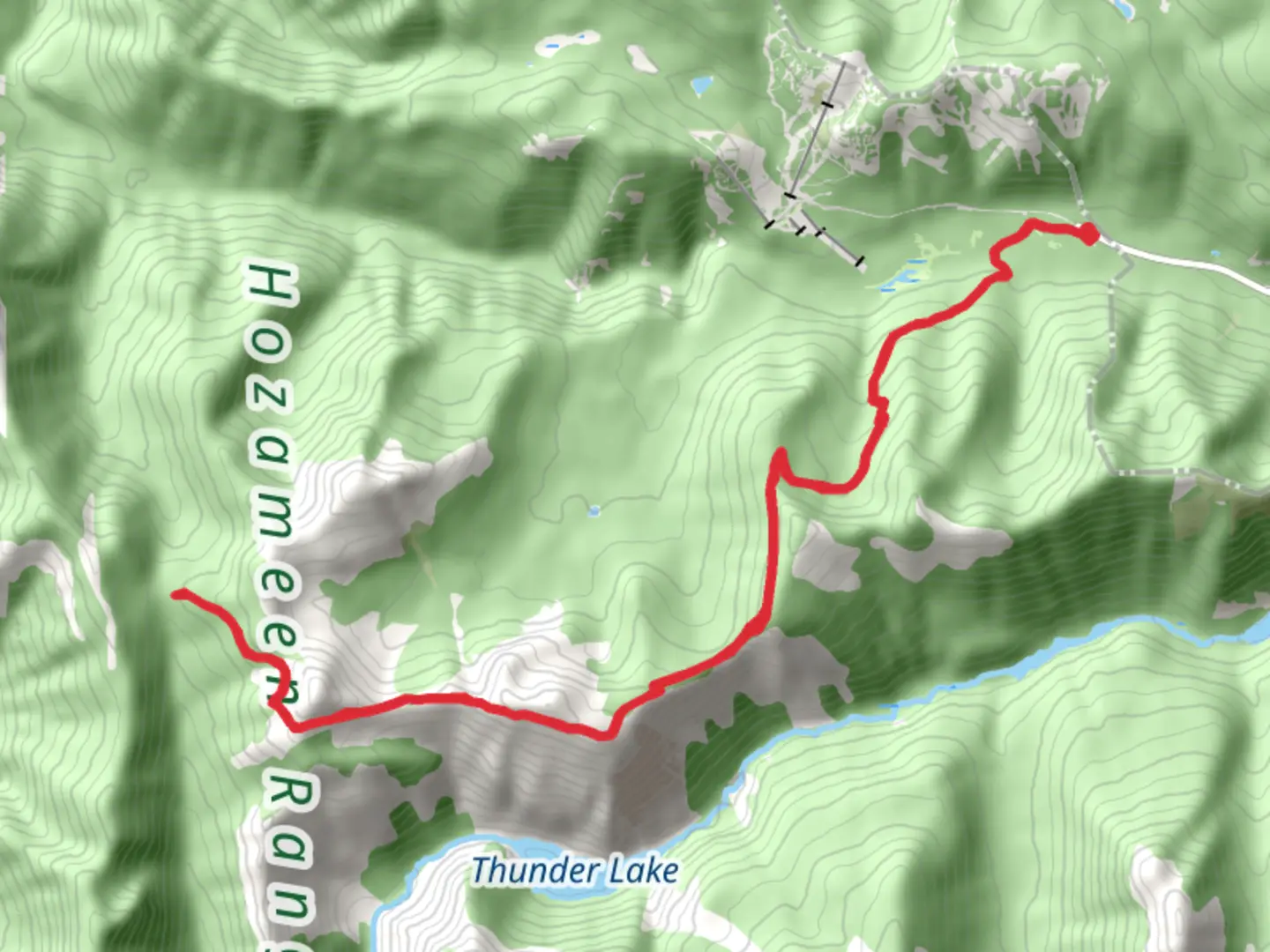 An image depicting the trail Skyline 1 and 2 Trail and its surrounding area.