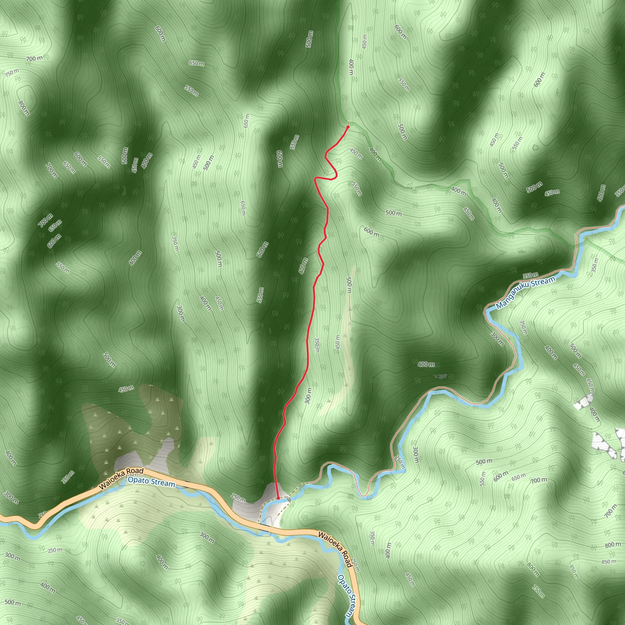 Little Manganuku Track mobile static map