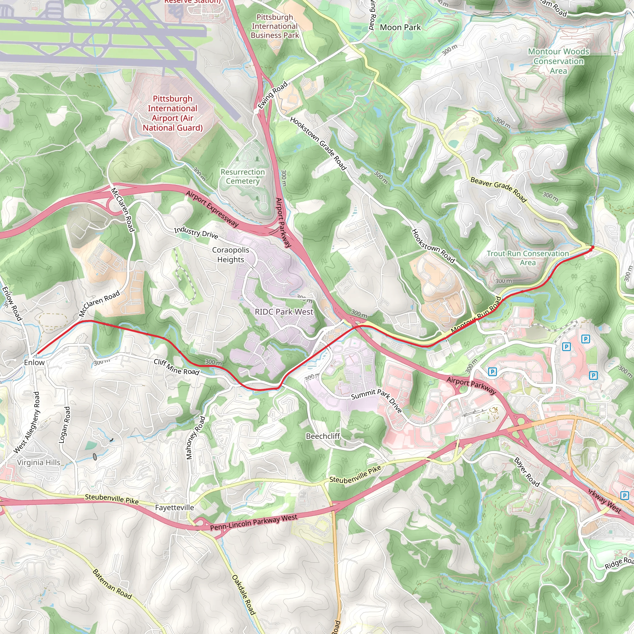 Montour Run mobile static map