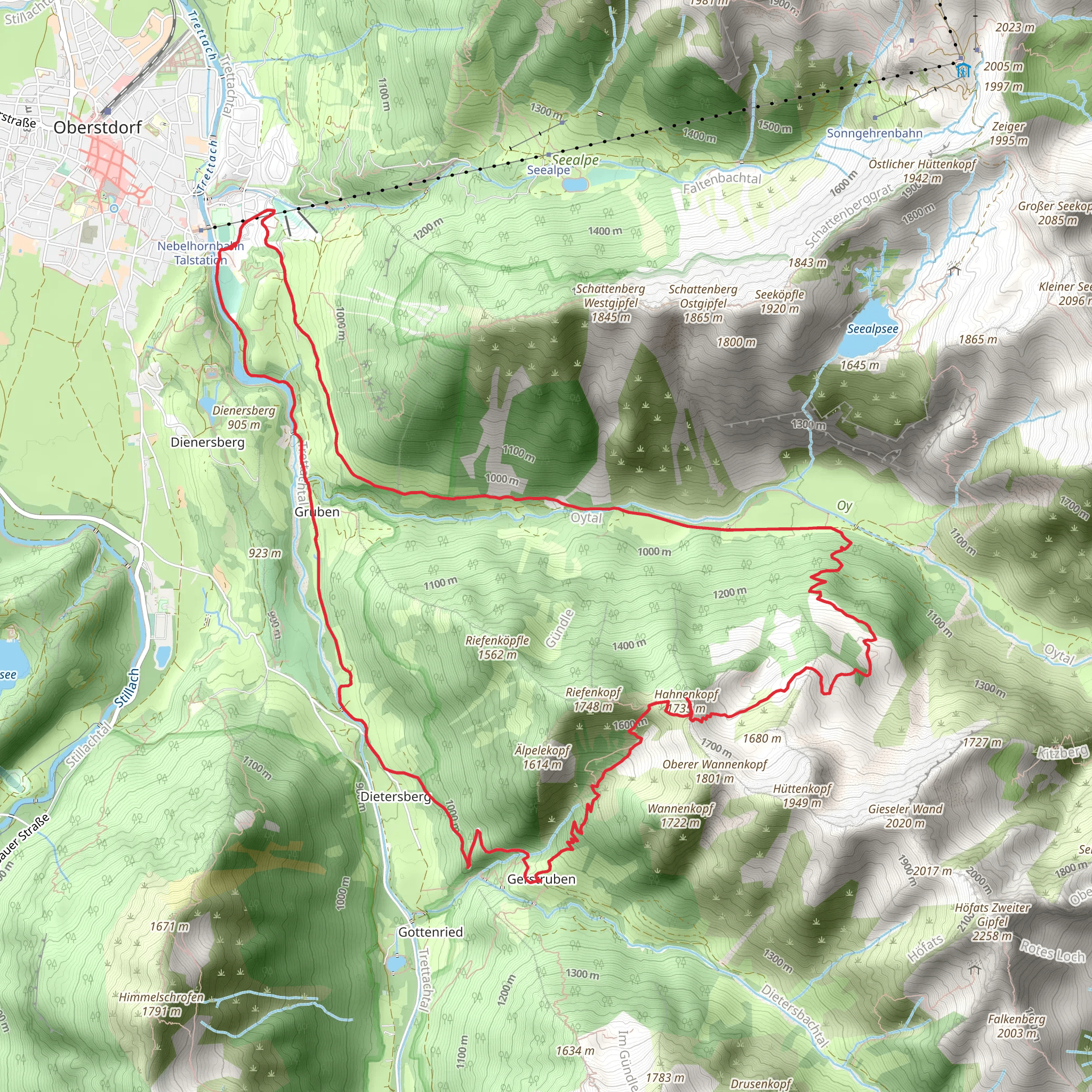 Allgauer Hochalpen Loop via Trettach - Oberstdorf mobile static map